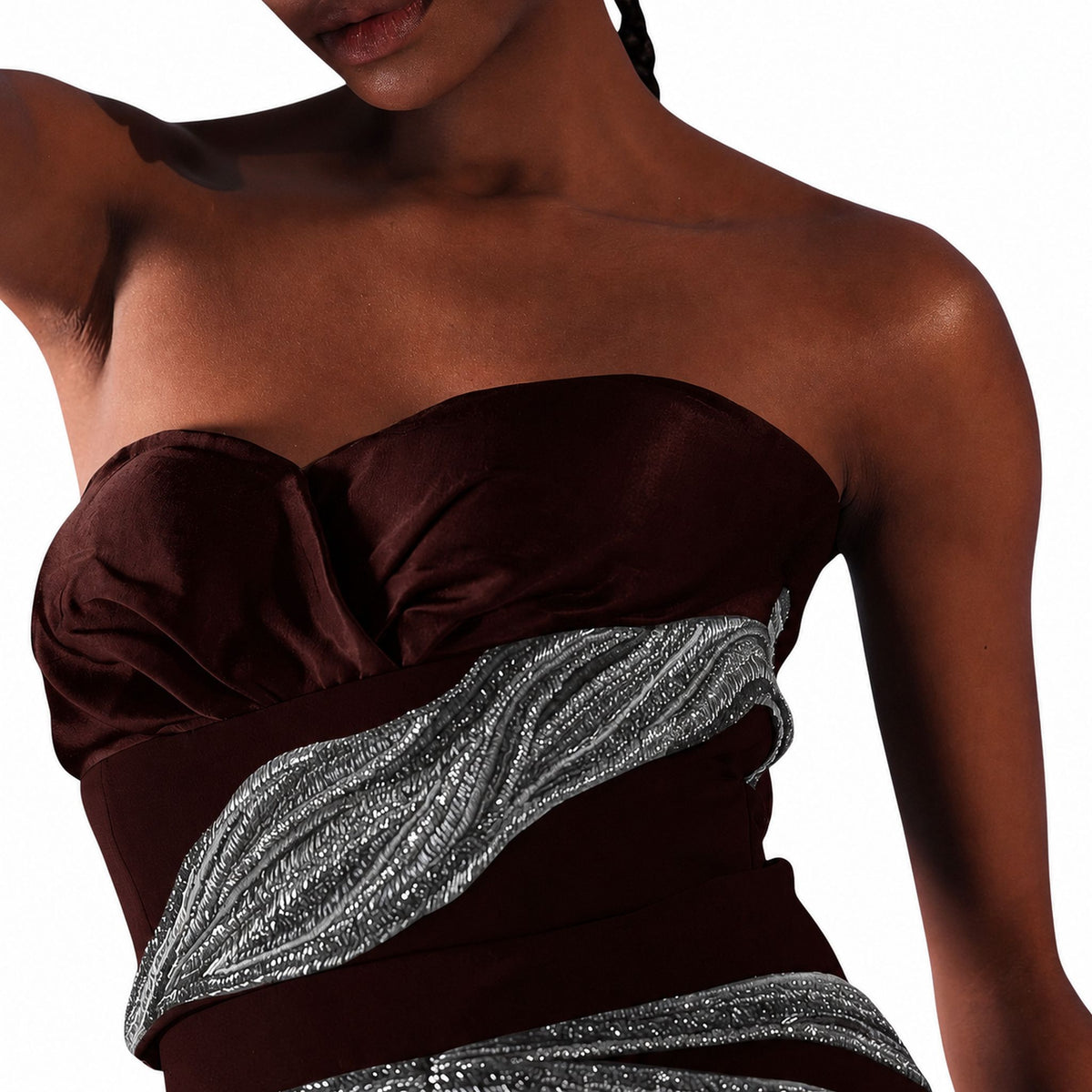 Draped Strapless Corset – Maha - Wine