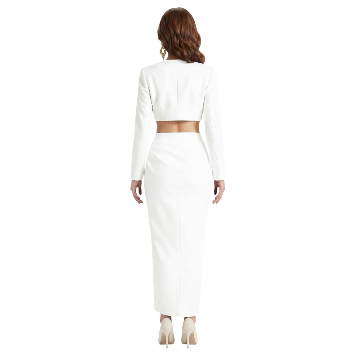 Draped Wrap Satin Skirt – Isis - White