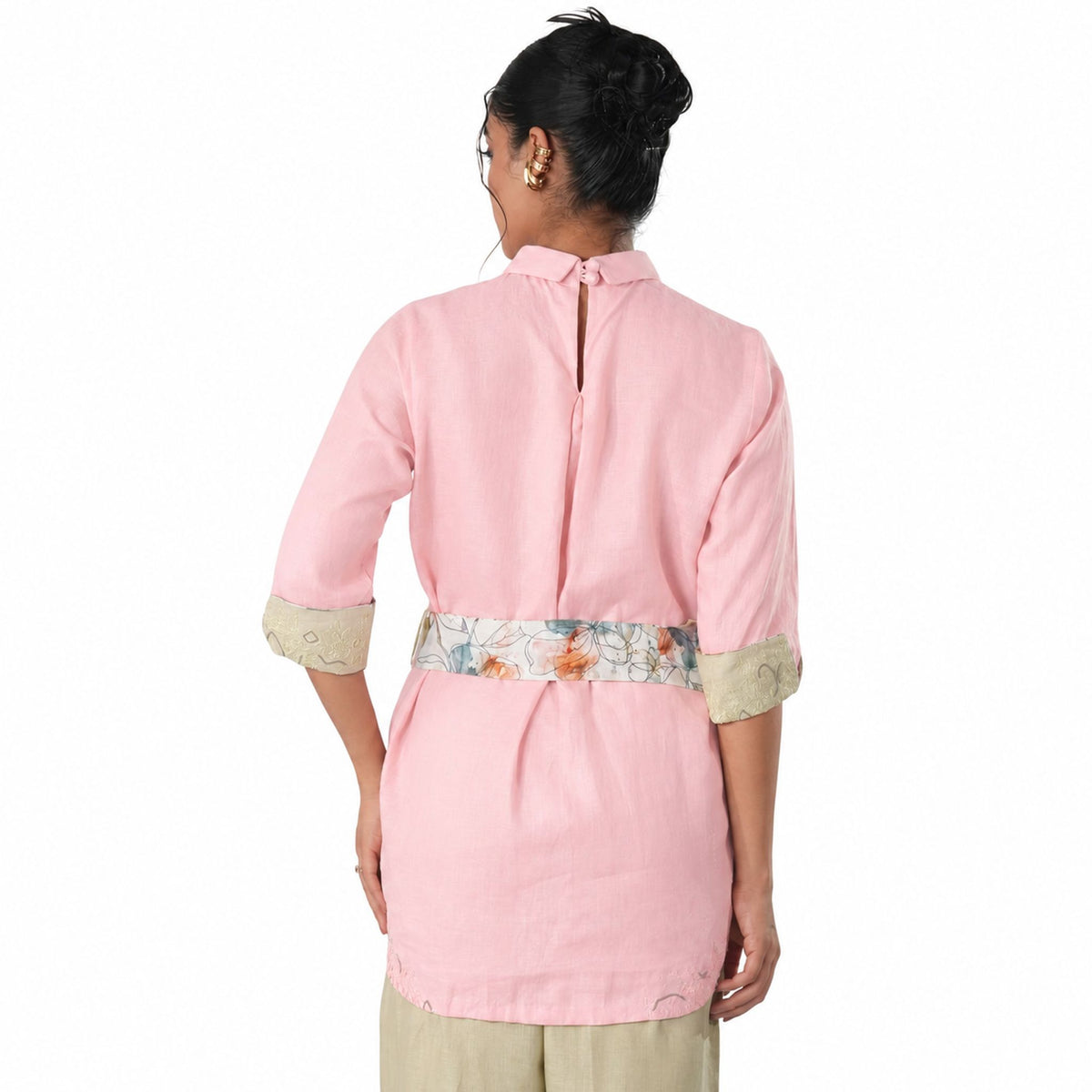 Tie-Waist Tunic Shirt – Tribaloa - Pink
