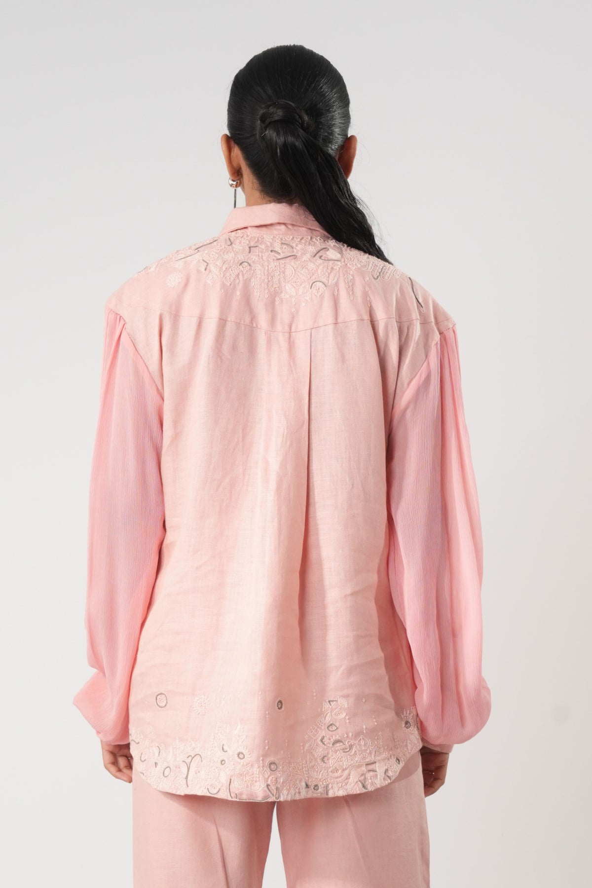 Puff Sleeve Hourglass Shirt – Aranya - Pink