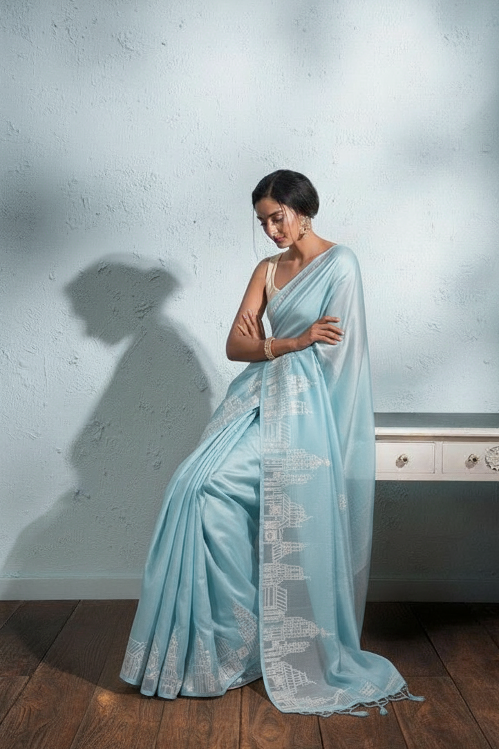 Orthodox | Cotton-Silk Embroidered Pallu Saree