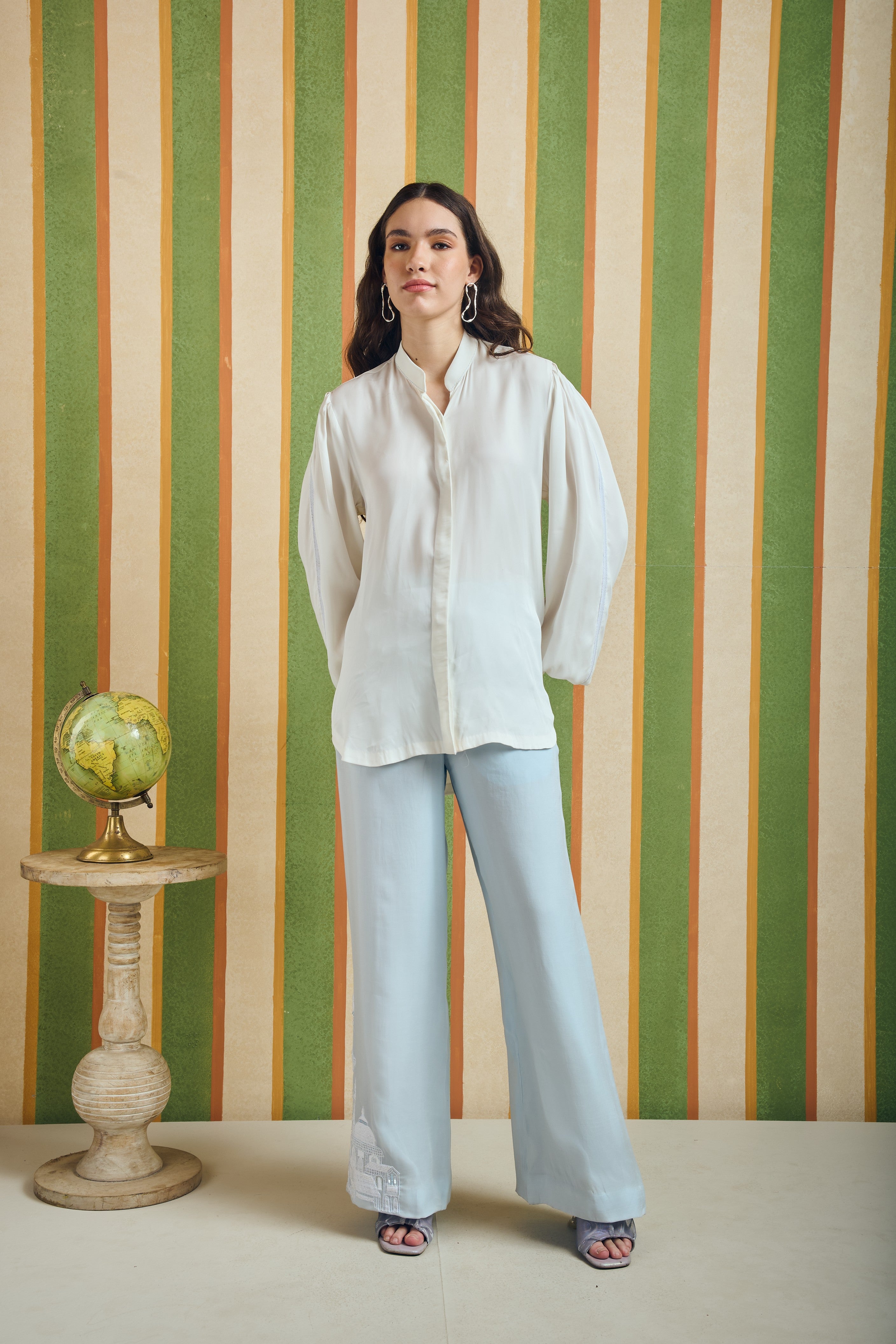 Mono Embroidery Trouser