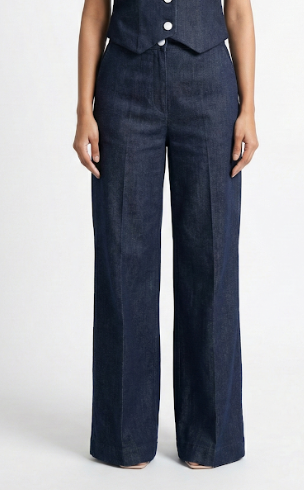 Plain denim trouser