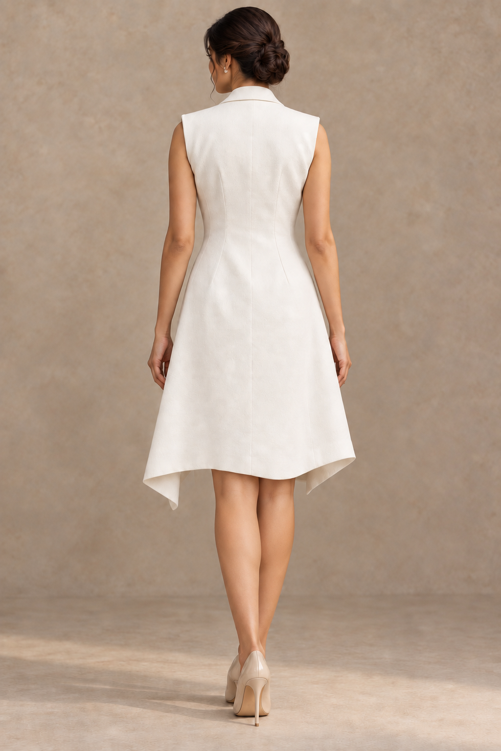 Asymmetric Wrap Blazer Dress – Artline - White