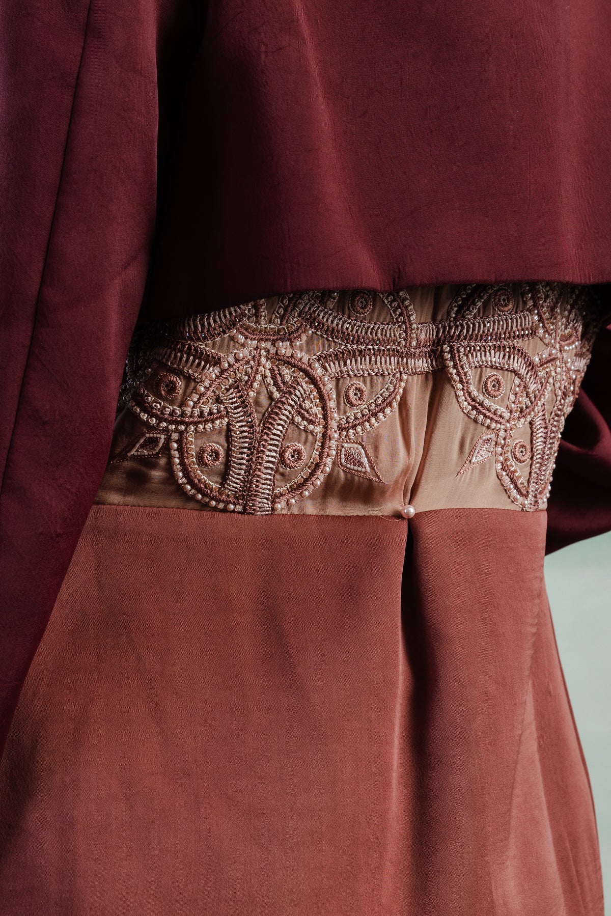 Layered Back Over Blazer – Aura - Blush Merlot
