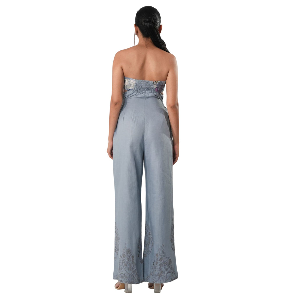 Strapless Wide-Leg Jumpsuit – Moonlit - Blue