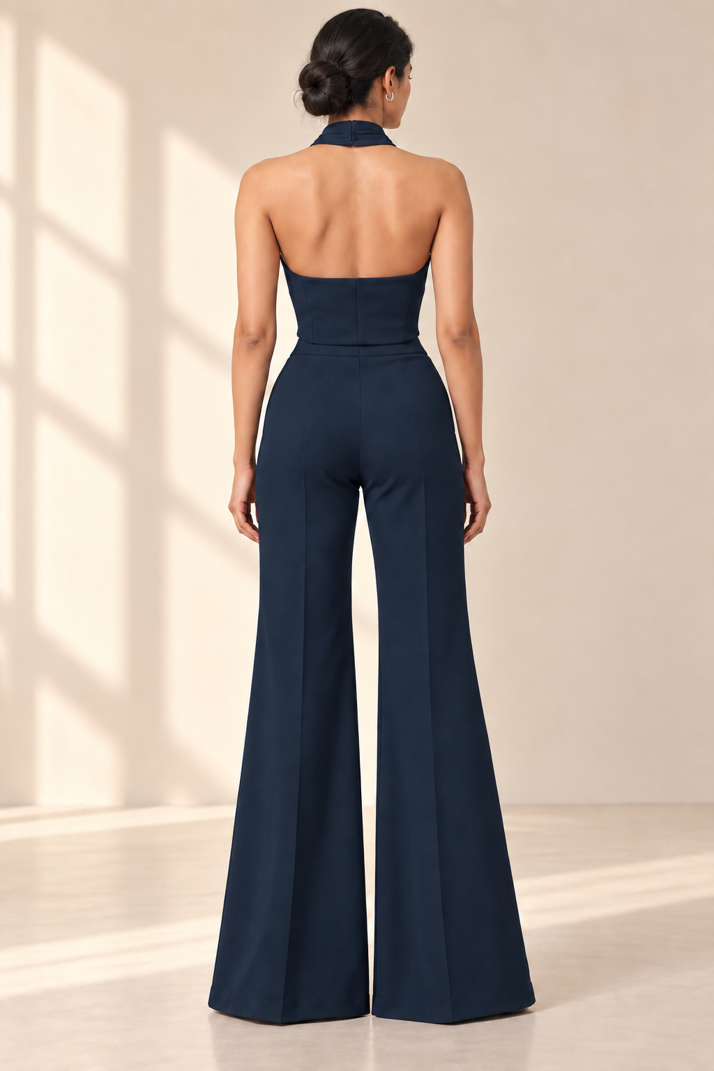 Draped Halter Neck Vest – Regal - Navy Blue