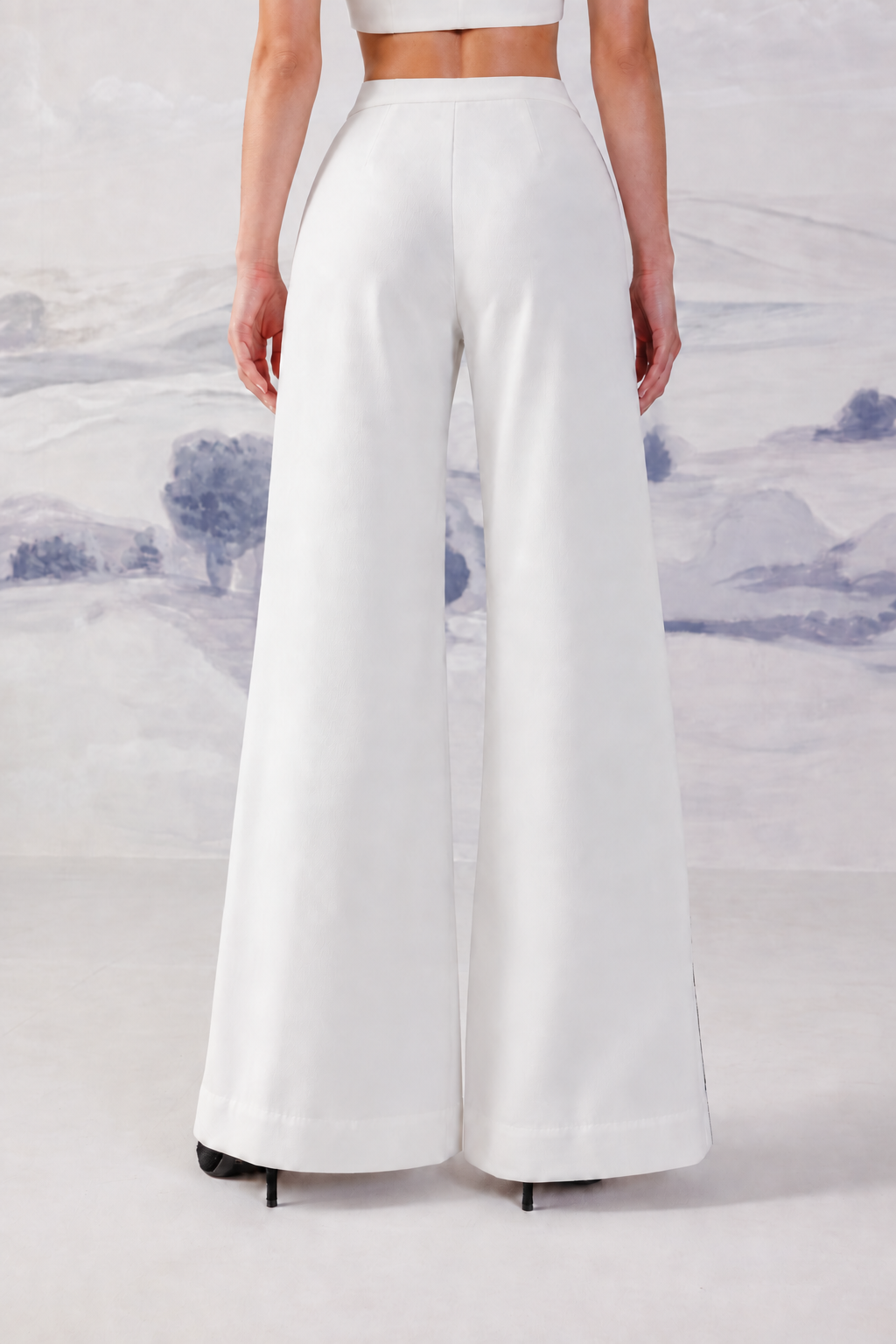 One-Leg Embroidered Trousers – Aurelian - White