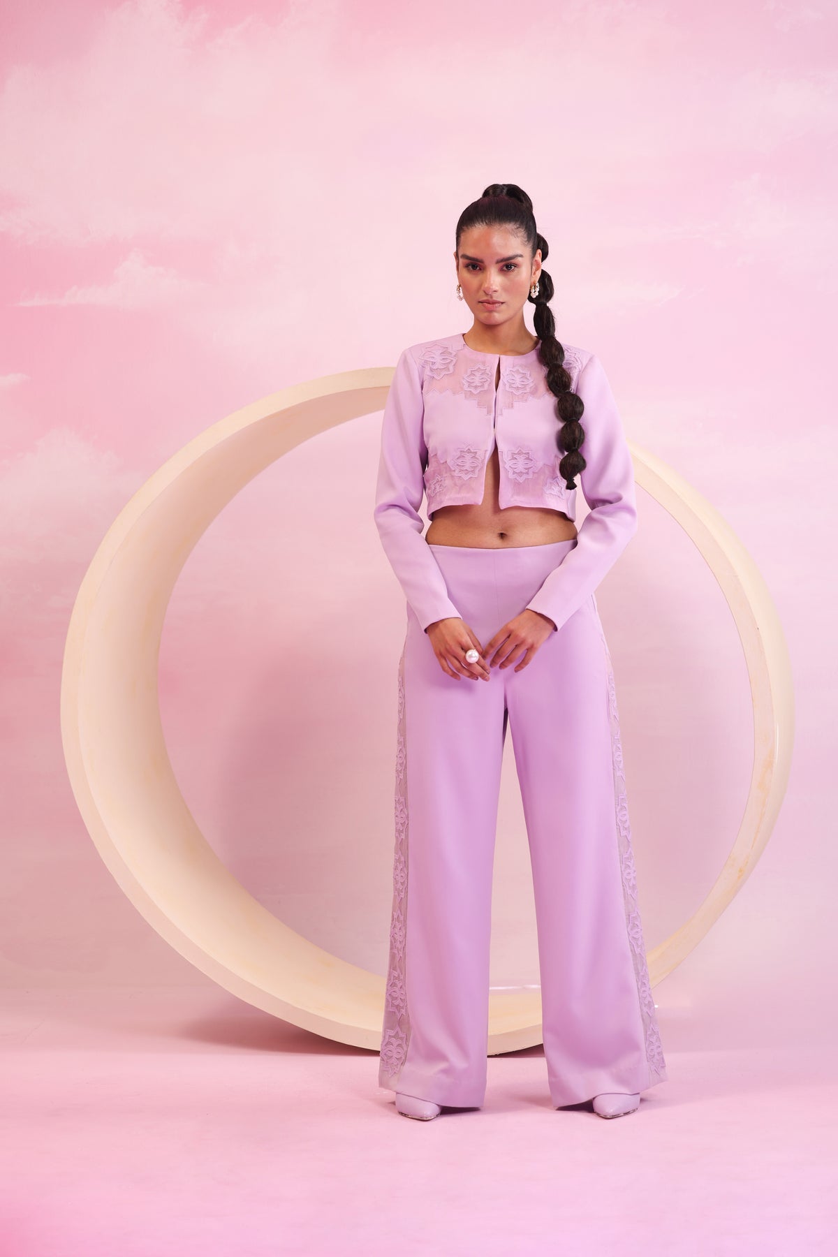 Mesh Back Crop Jacket – Grove Whisper - Lavender