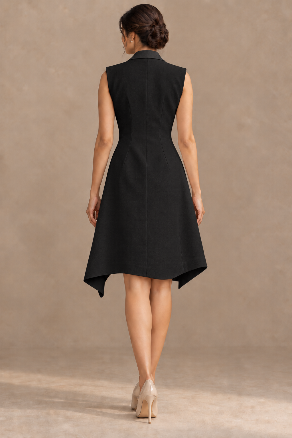 Asymmetric Wrap Blazer Dress – Artline - Black