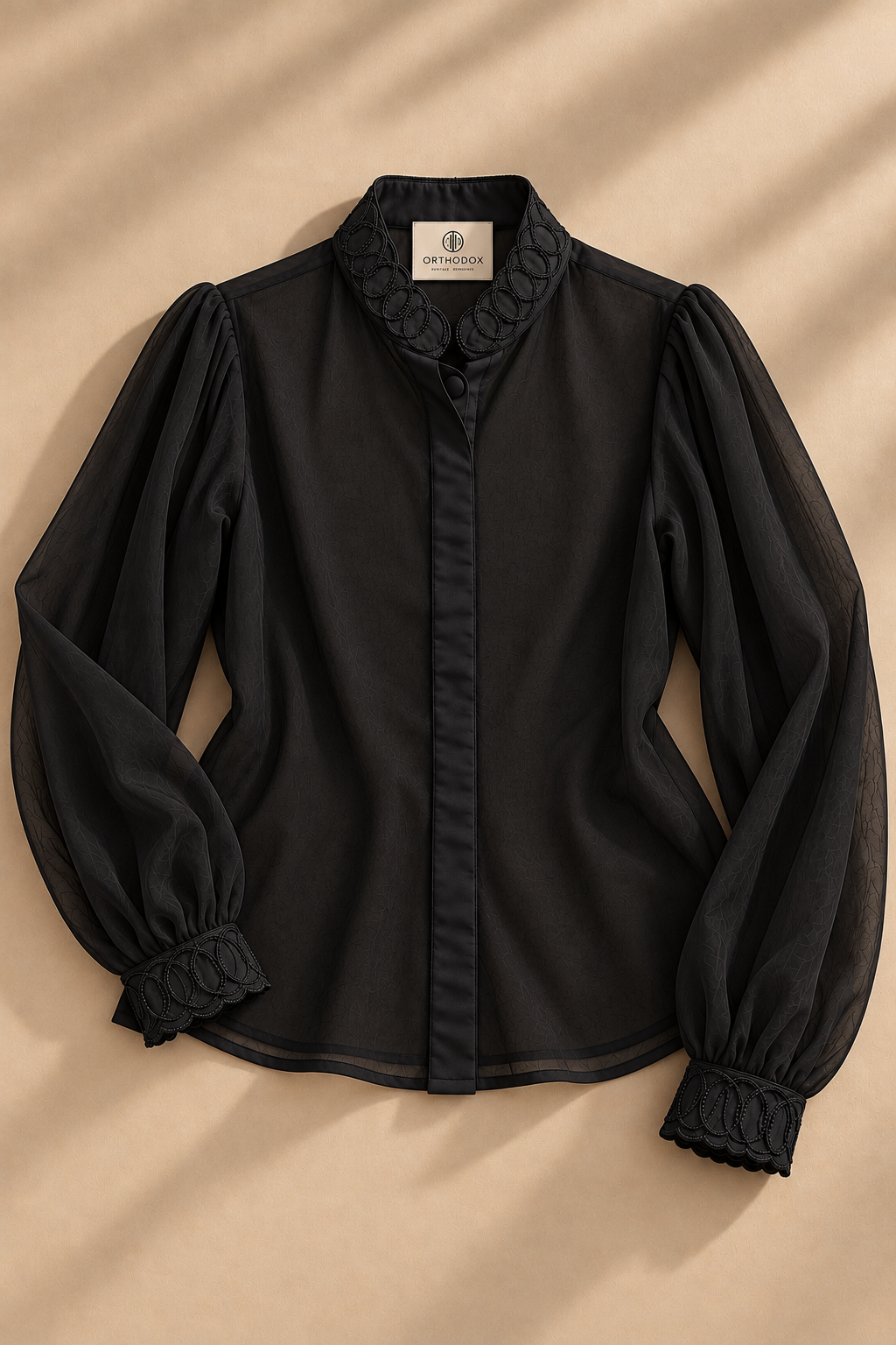 Sheer Translucent Shirt – Trinitaria - Black