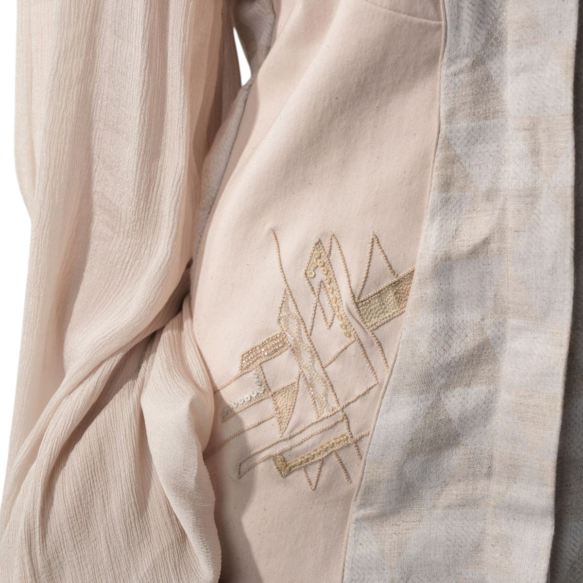 Triangle Print Bustier Shirt – Facet - Beige