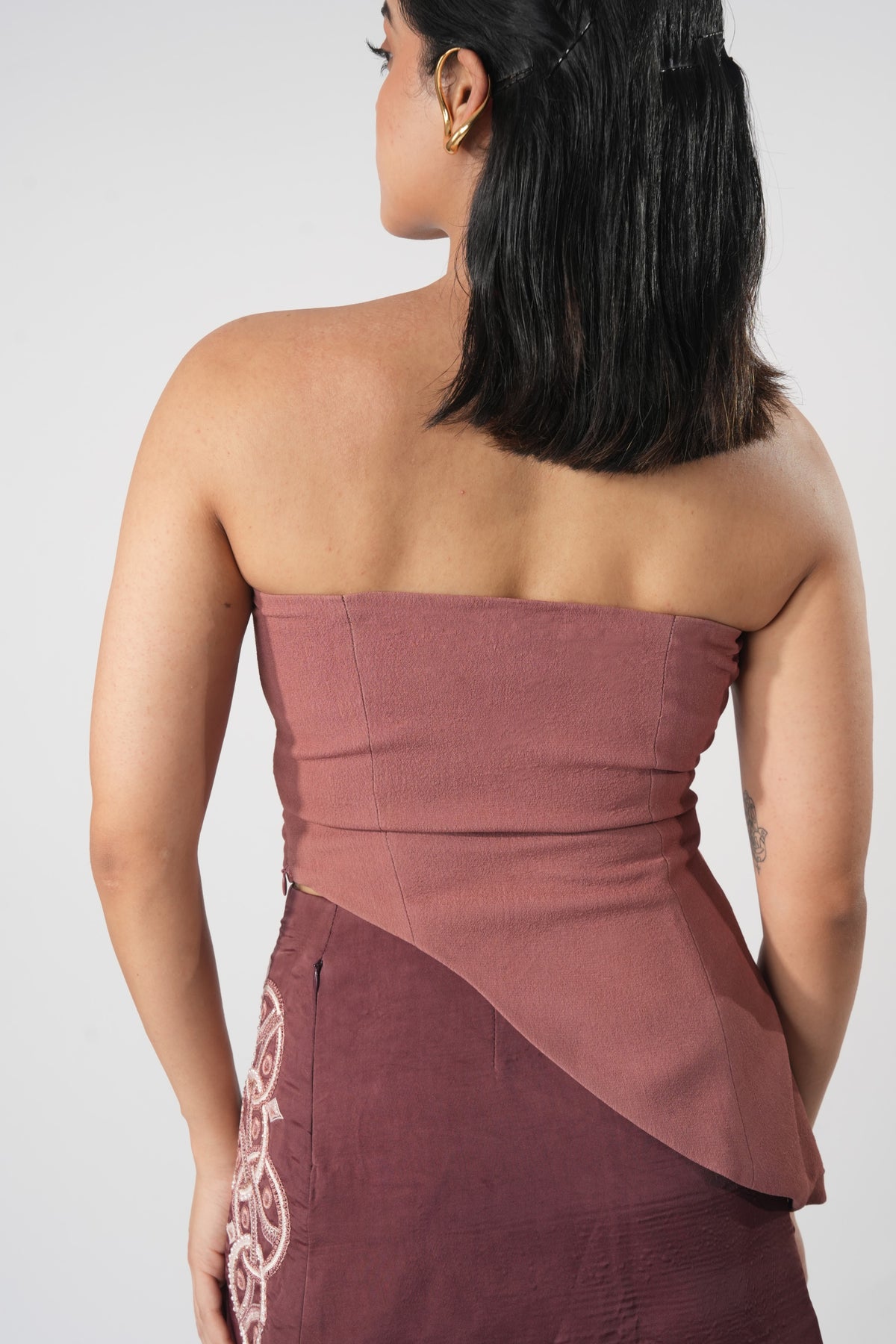 Asymmetric Sweetheart Corset – Knoticia - Pinkish Brown