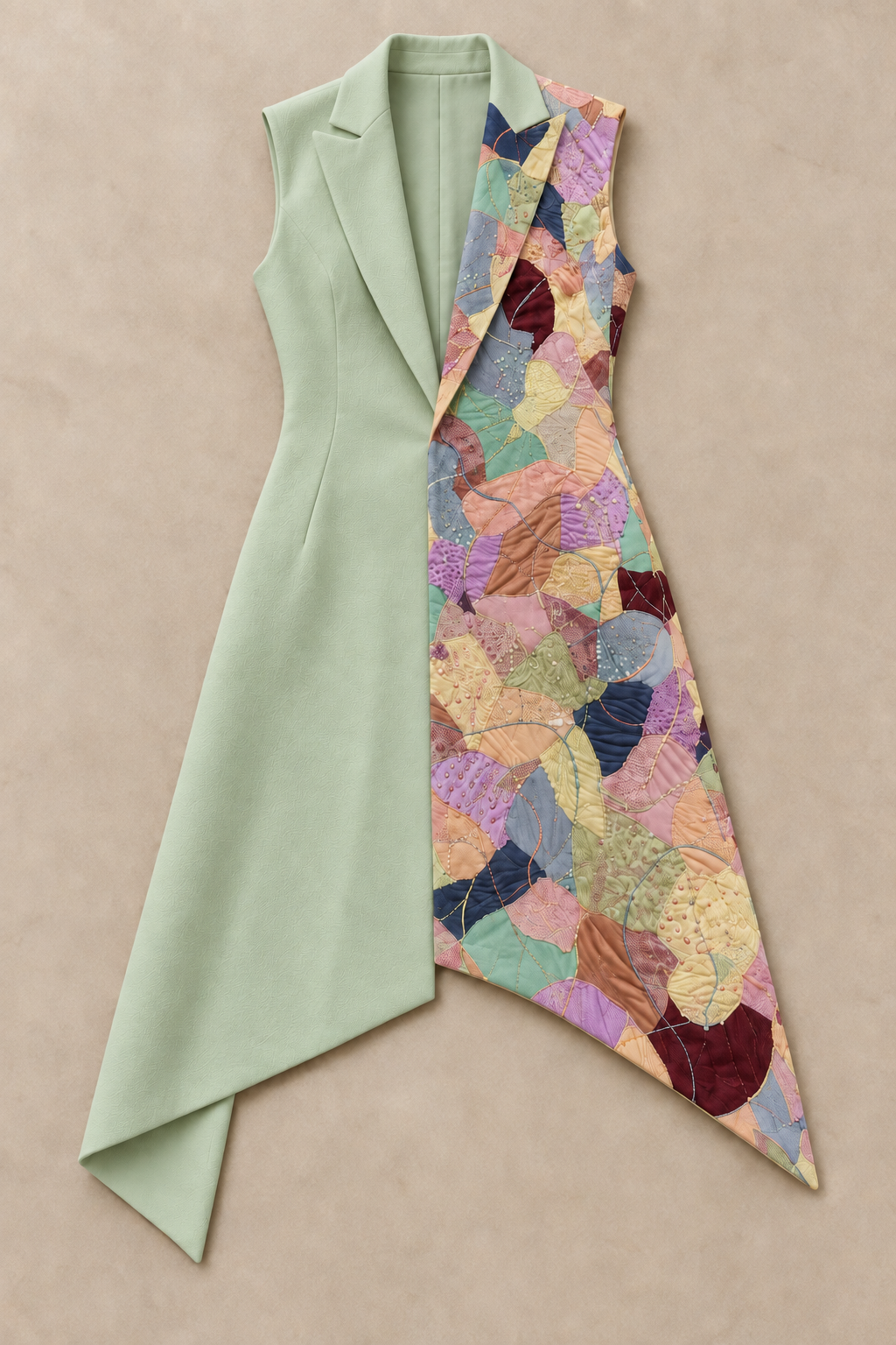 Asymmetric Wrap Blazer Dress – Artline - Sage Green