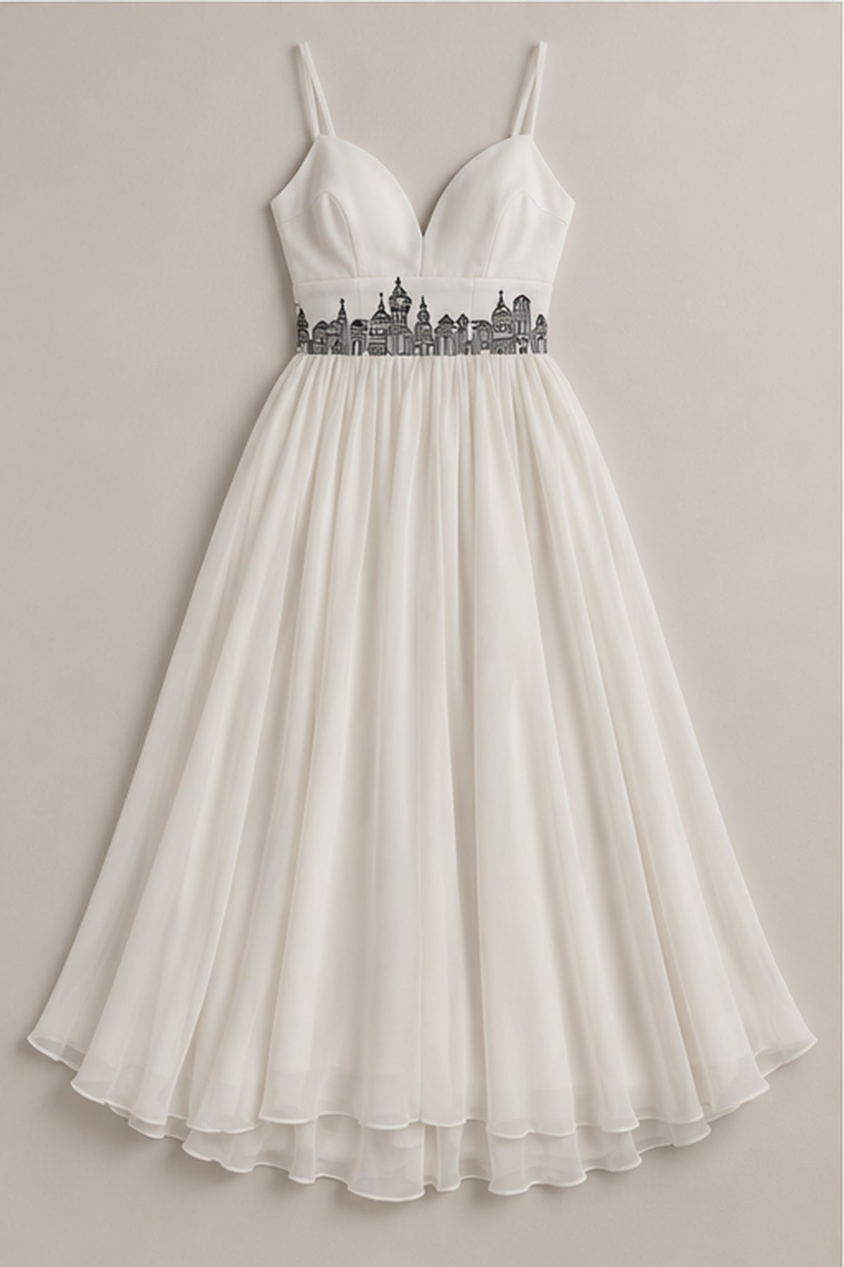 Sweetheart A-Line Organza Dress – Skyline - White