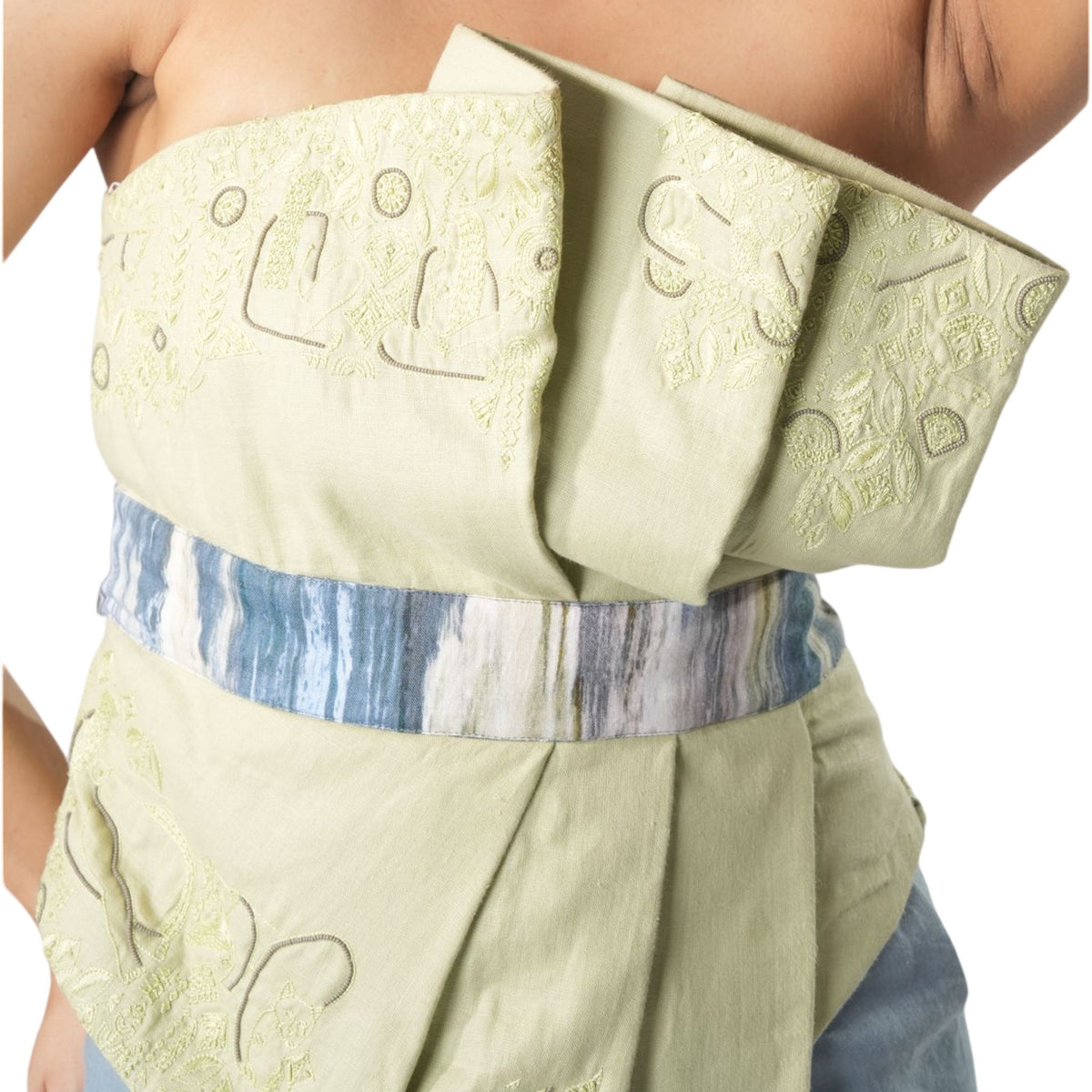 Draped Strapless Top – Vaanya - Green