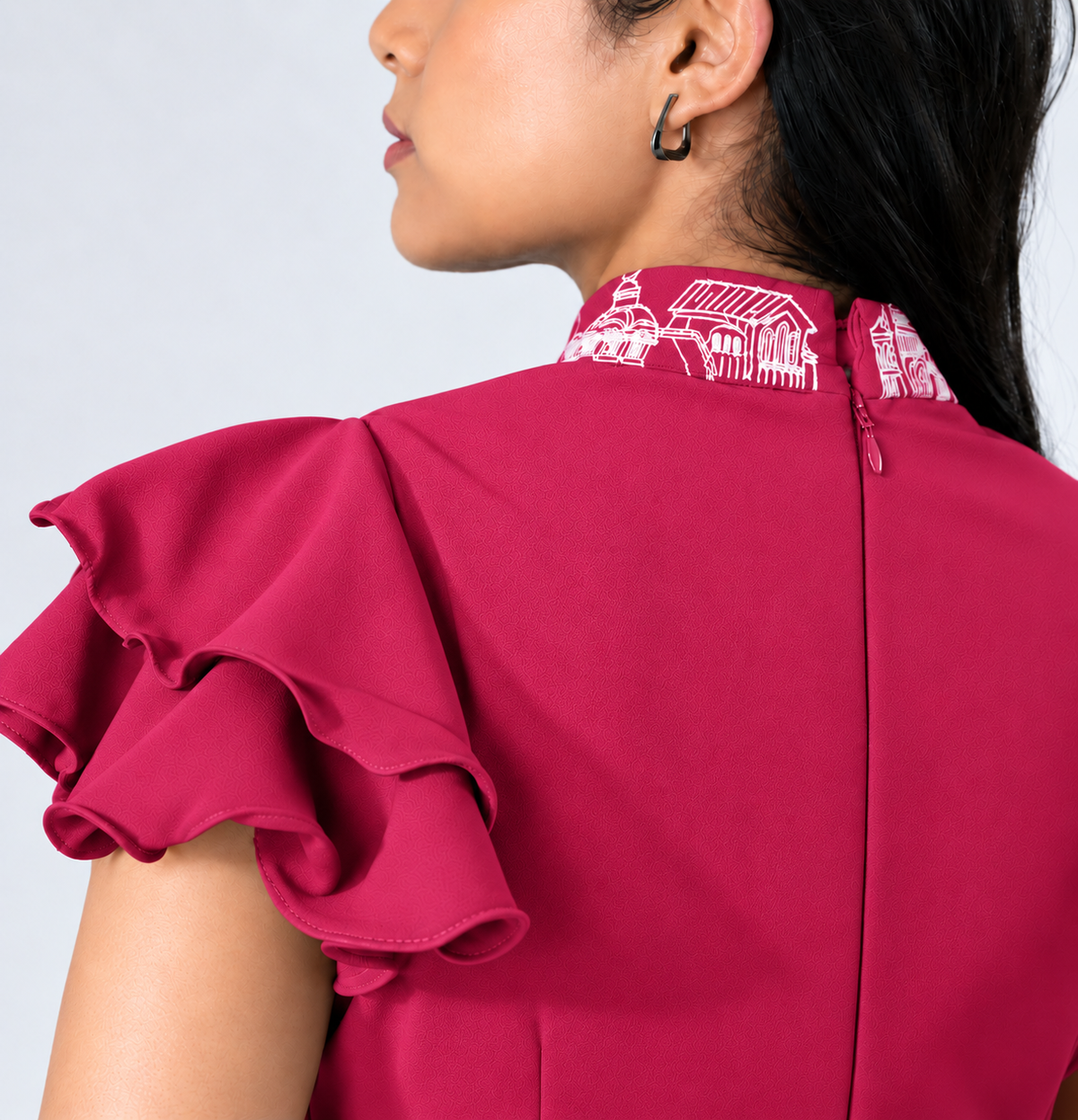 Ruffled Sleeve Bodysuit – Fantasticate - Burst Berry
