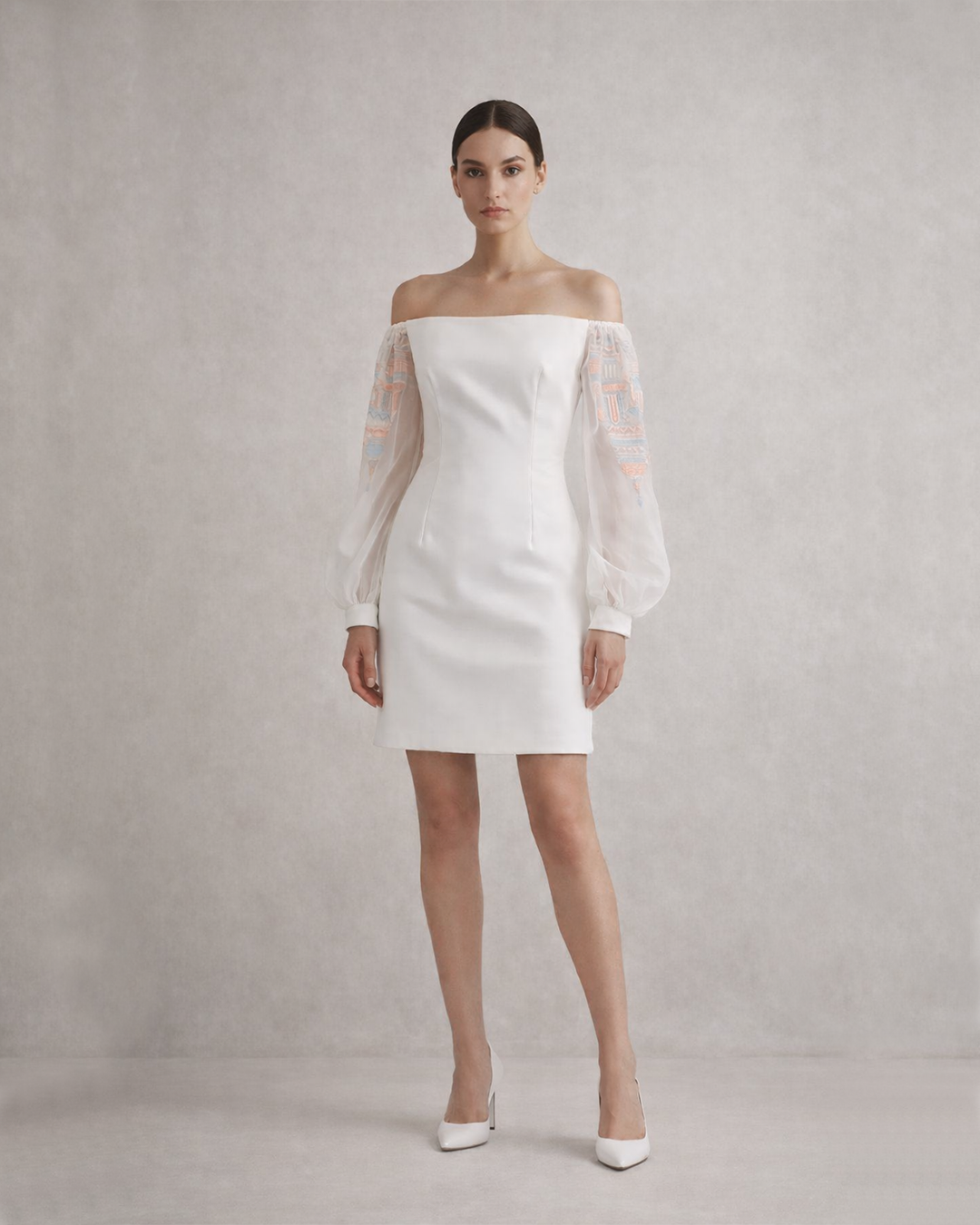 Organza Off-Shoulder Dress – Sovrana - White