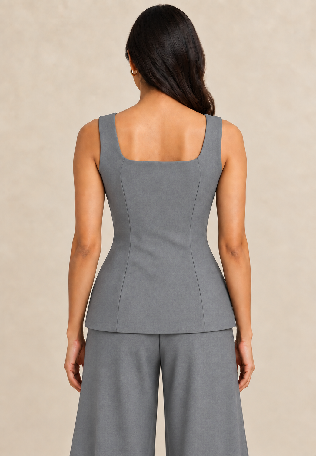Colour Block Vertical Vest – Regal - Grey & White