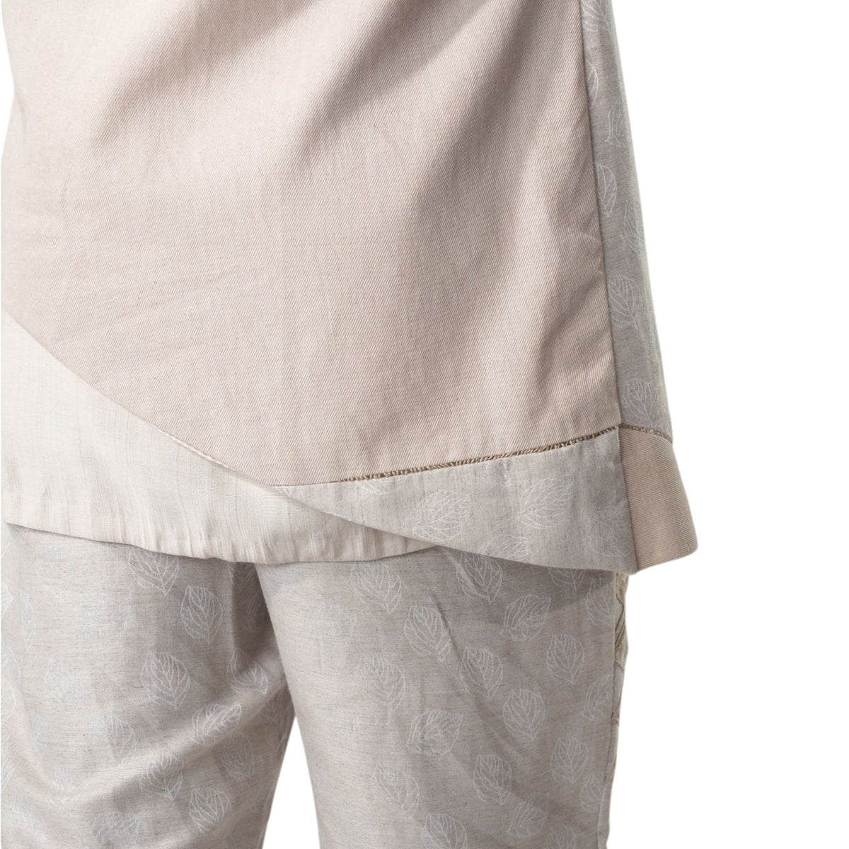 Men's Asymmetric Denim Sadri – Nocturnal - Beige
