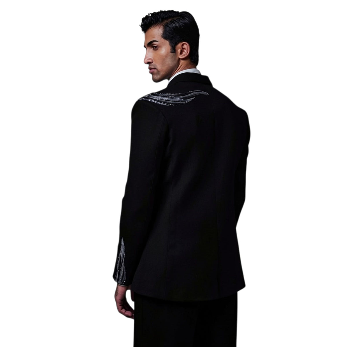 Men's Beaded Tuxedo Blazer – Eclipse - Black