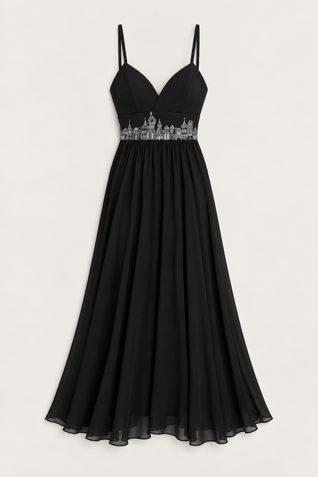 Sweetheart A-Line Organza Dress – Skyline - Black