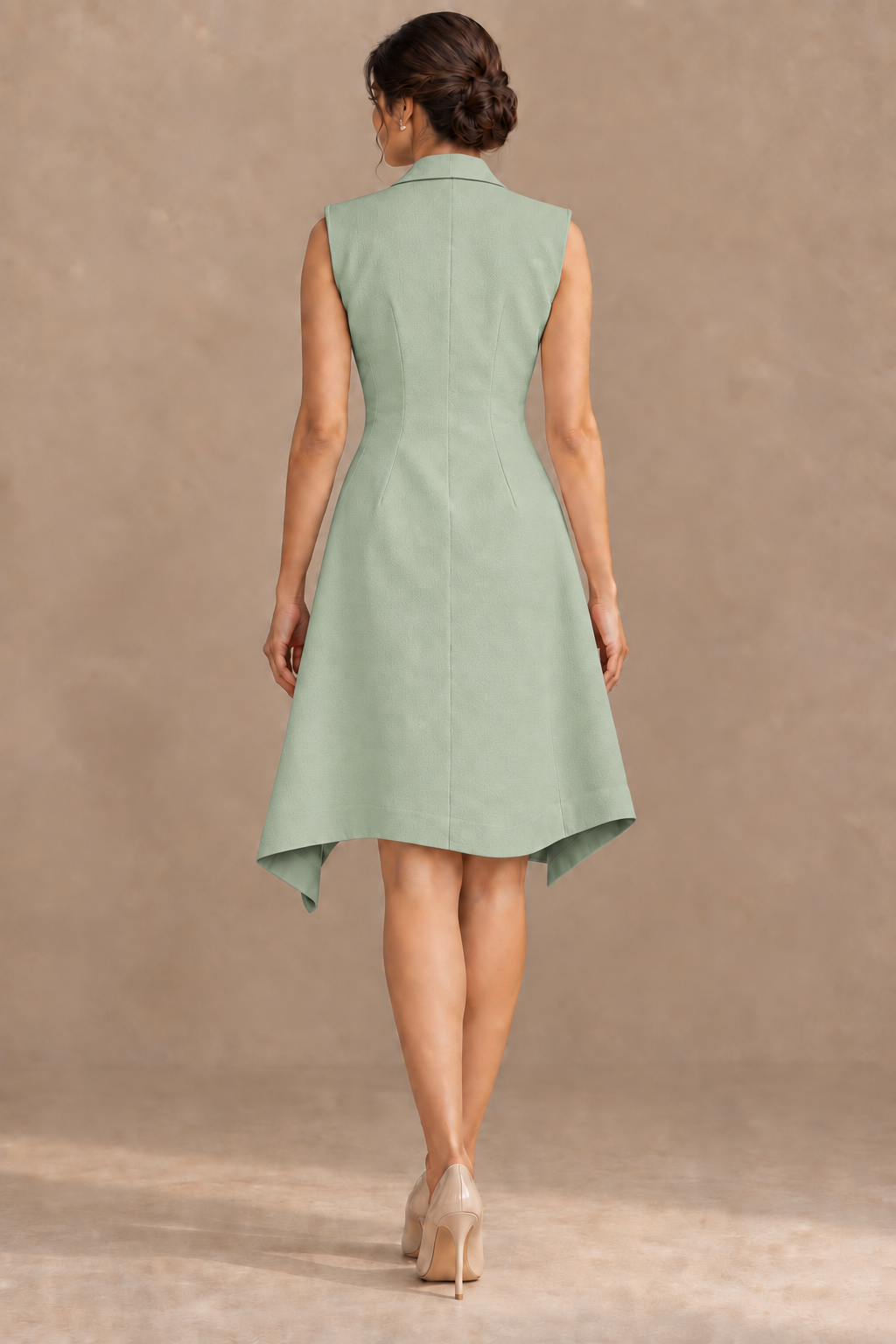 Asymmetric Wrap Blazer Dress – Artline - Sage Green