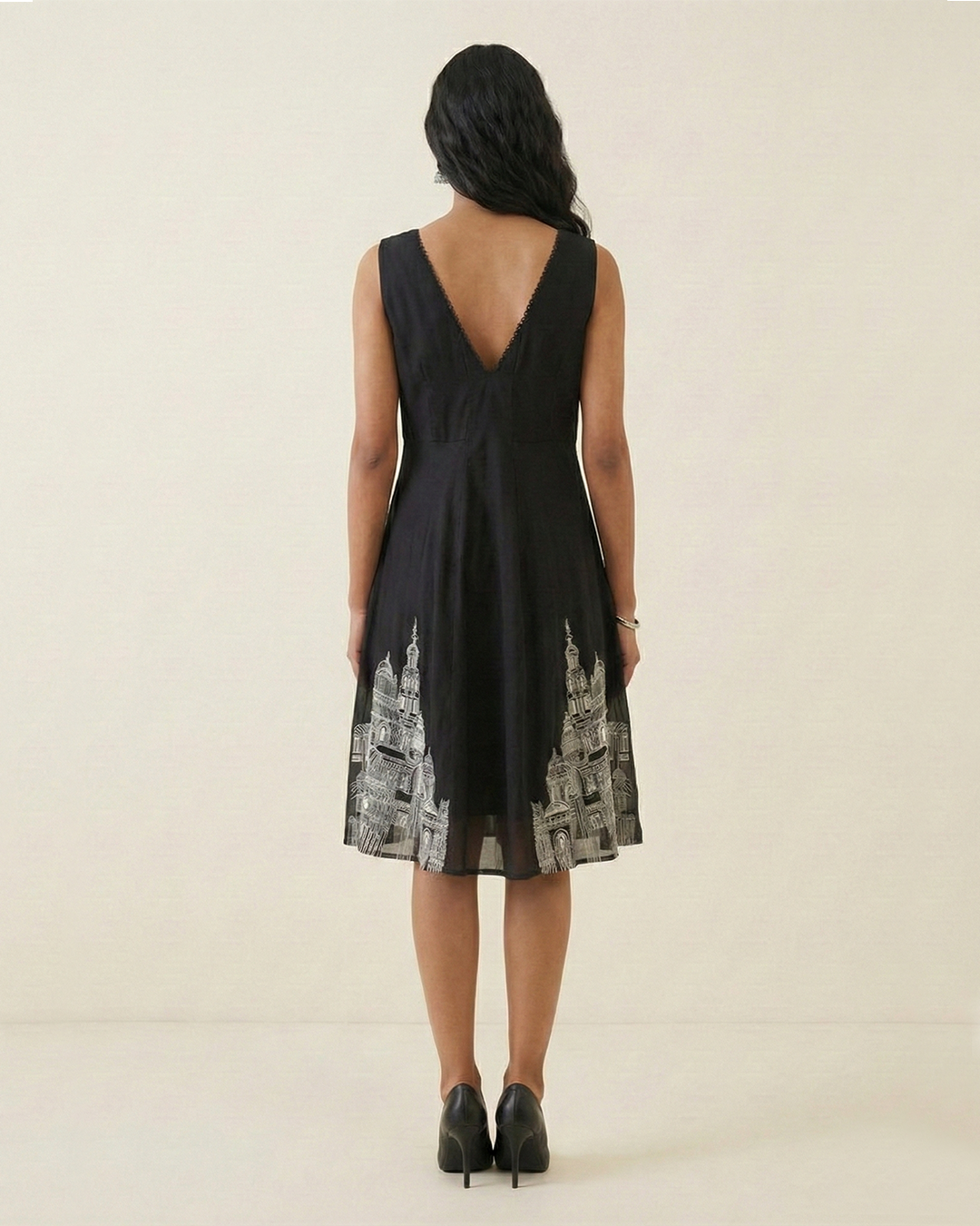 Organza Fit and Flare Dress – Regal - Black