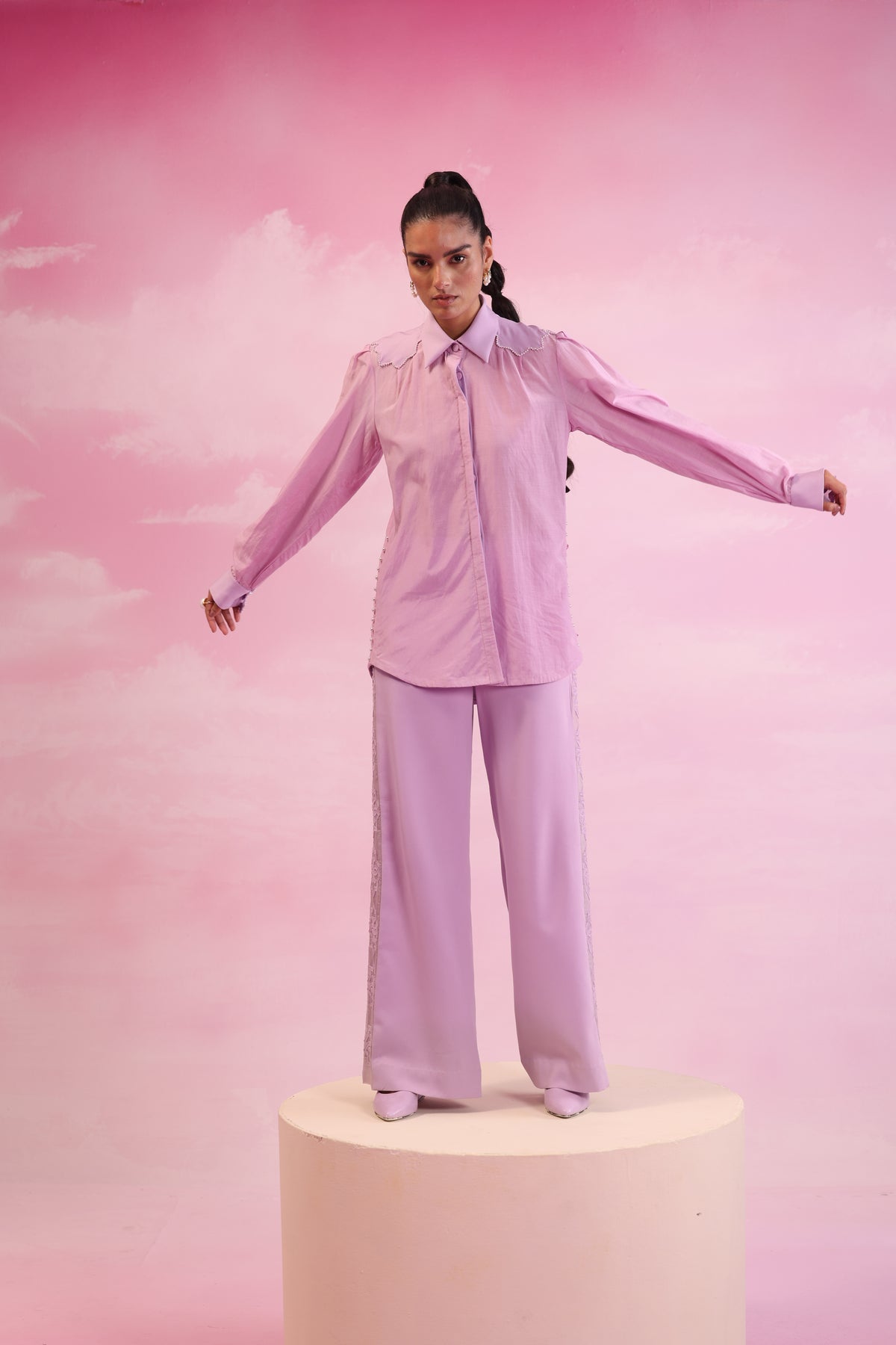 Pearl Side Opening Shirt – Verdant - Lavender