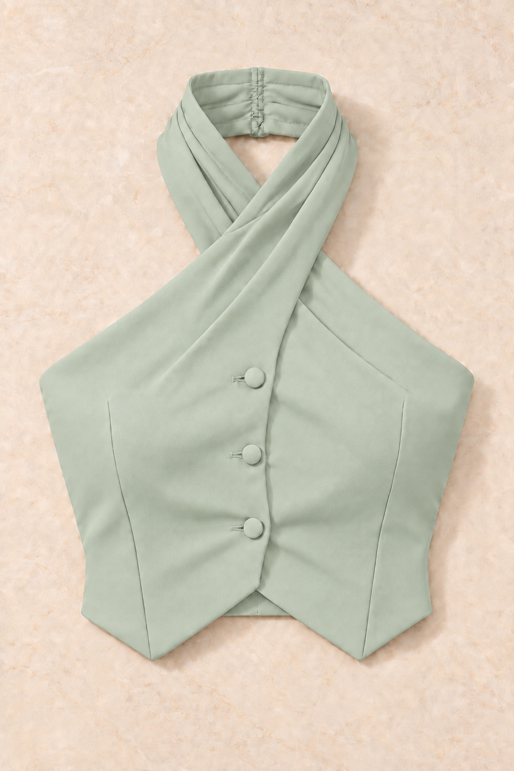 Draped Halter Neck Vest – Regal - Mint Green