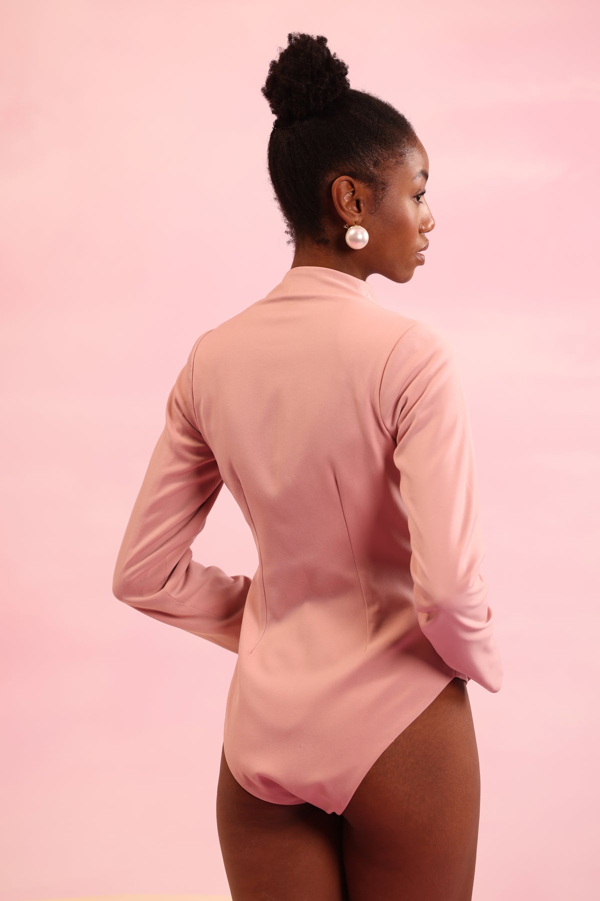 Sweetheart Long Sleeve Bodysuit – Floral Majesty - Pink