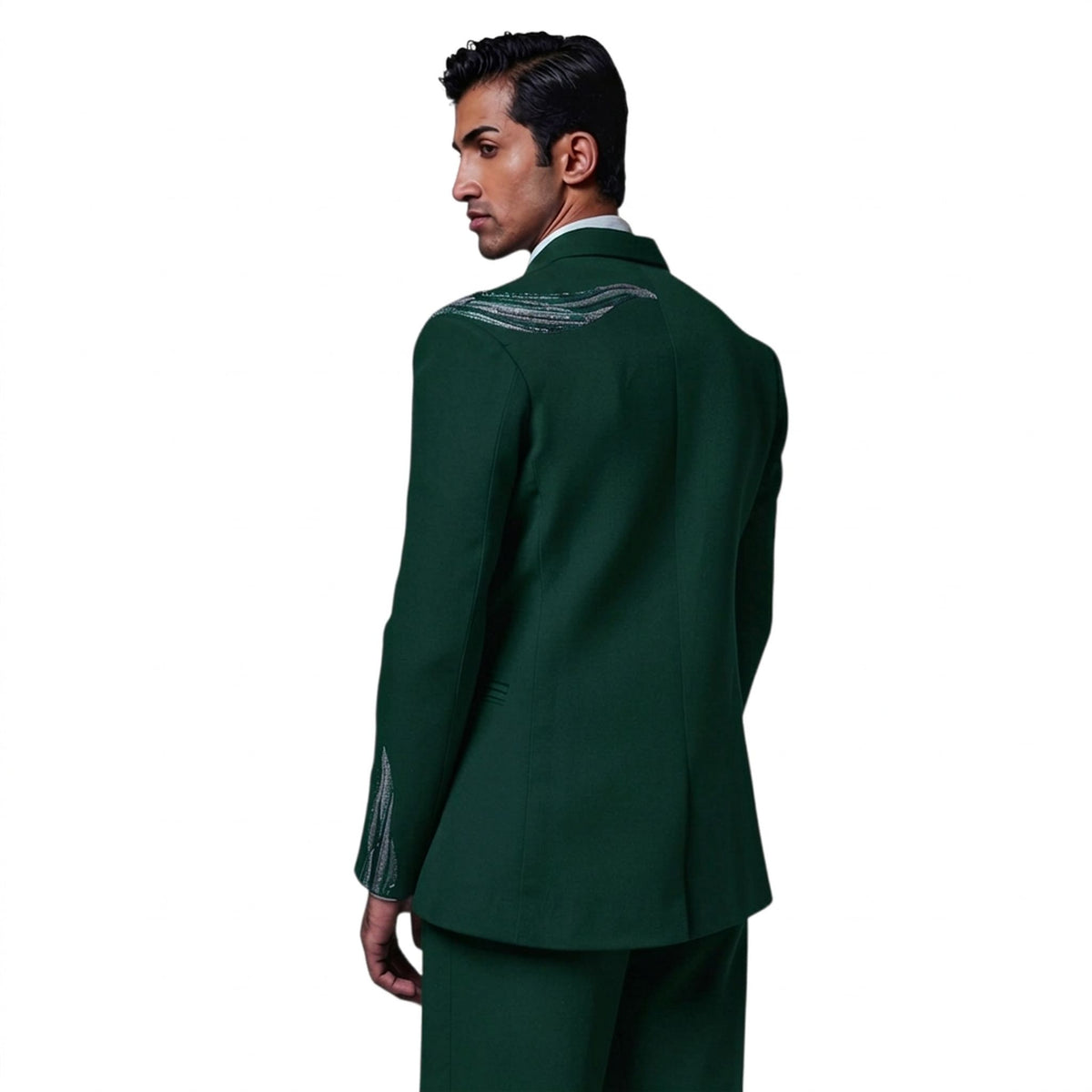 Men's Beaded Tuxedo Blazer – Eclipse - Dark Green