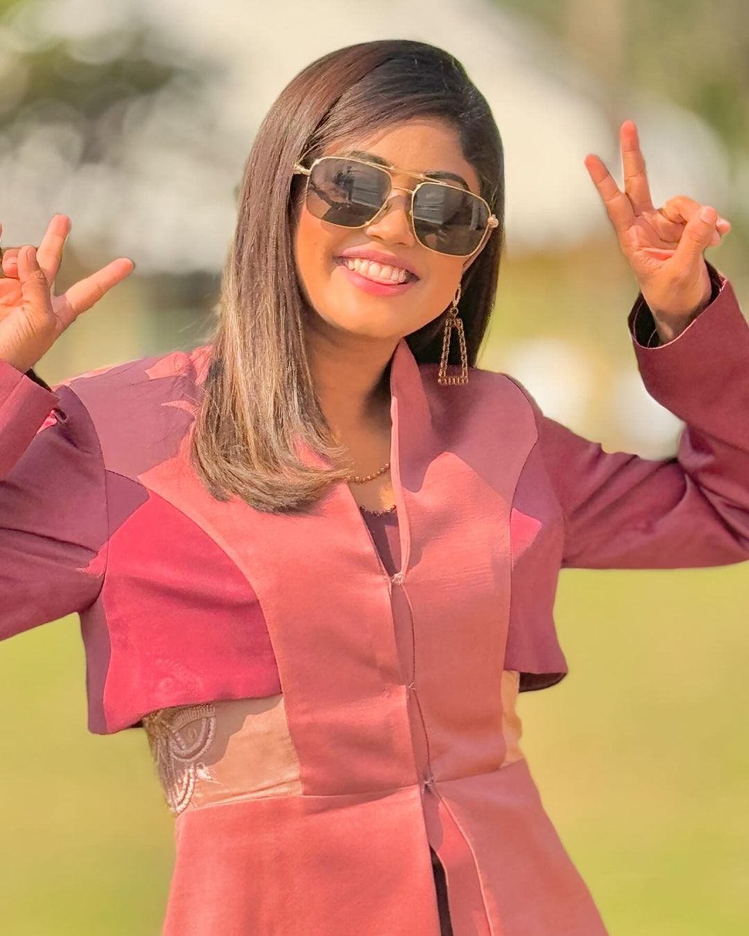 Layered Back Over Blazer – Aura - Blush Merlot