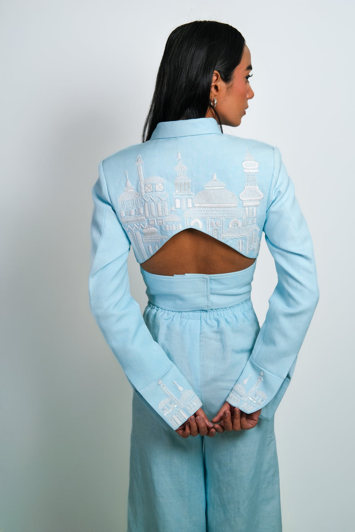 Criss Cross Wrap Blazer – Serai - Blue