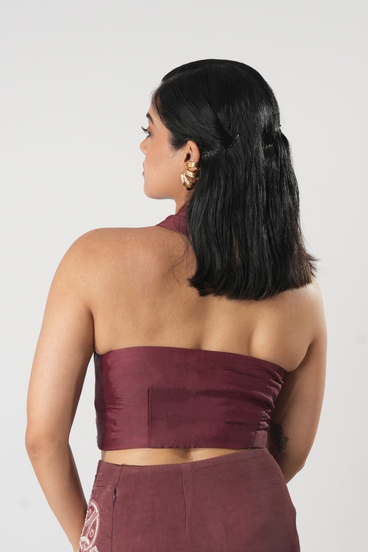 Halter Neck Fitted Vest – Trilix - Wine Berry