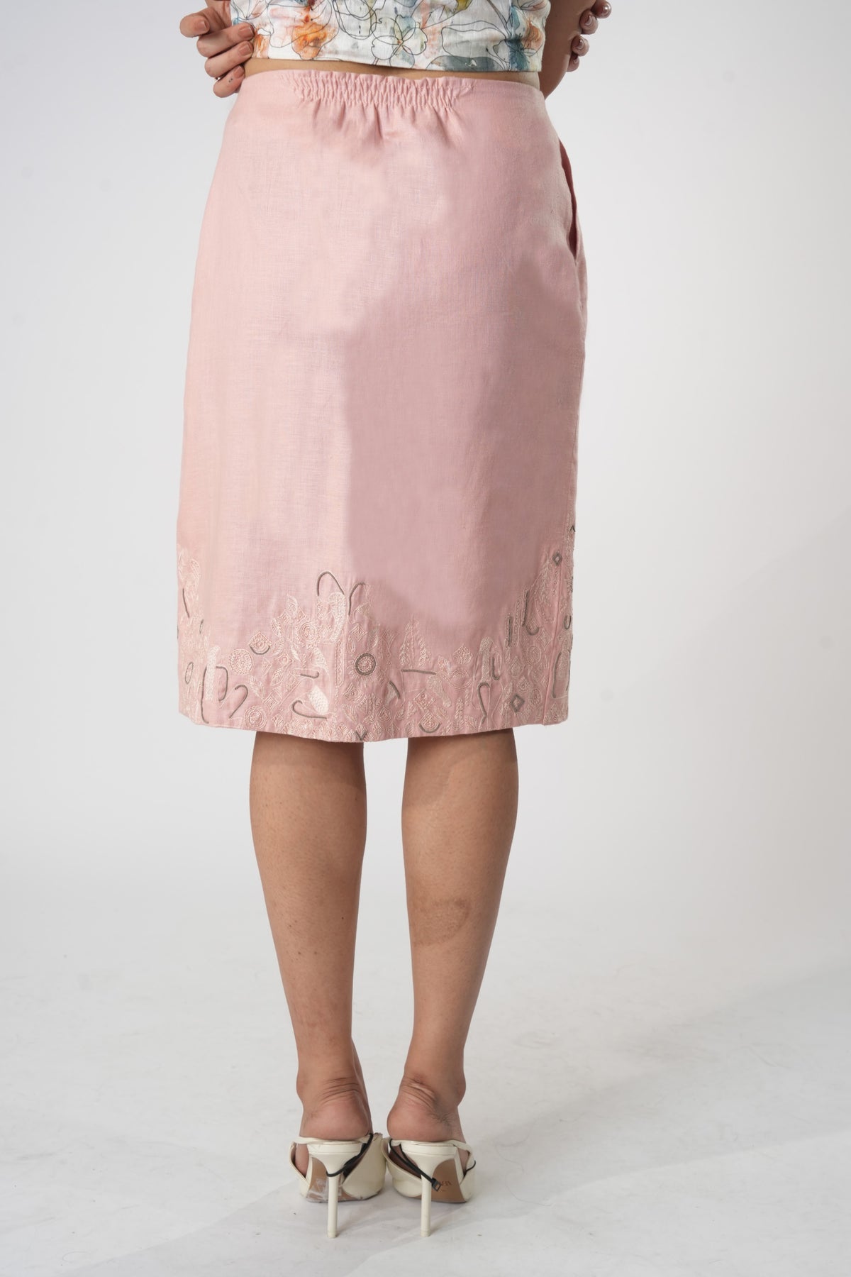Curved Hem Petal Skirt – Blossom - Pink