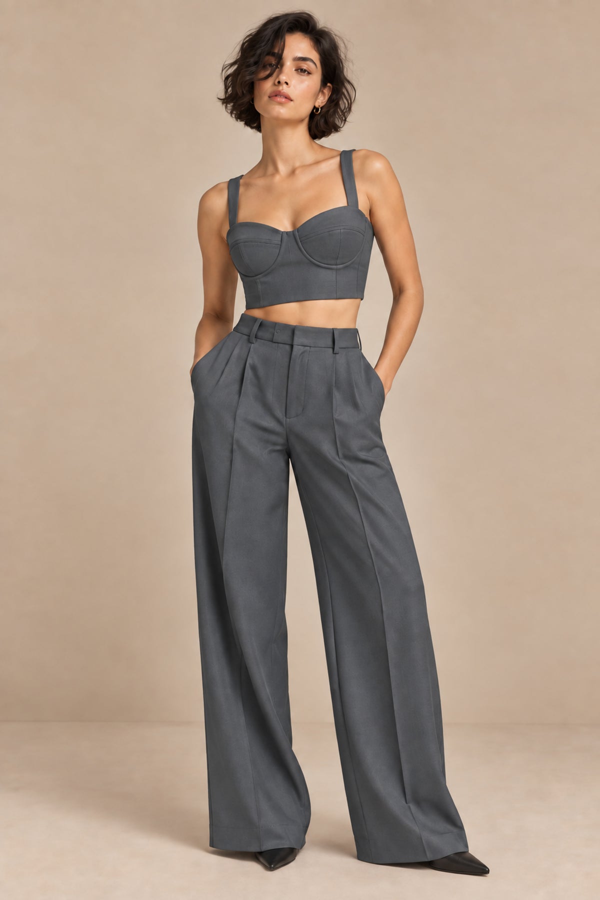 Sweetheart Neck Bustier – Opus - Underworld Grey