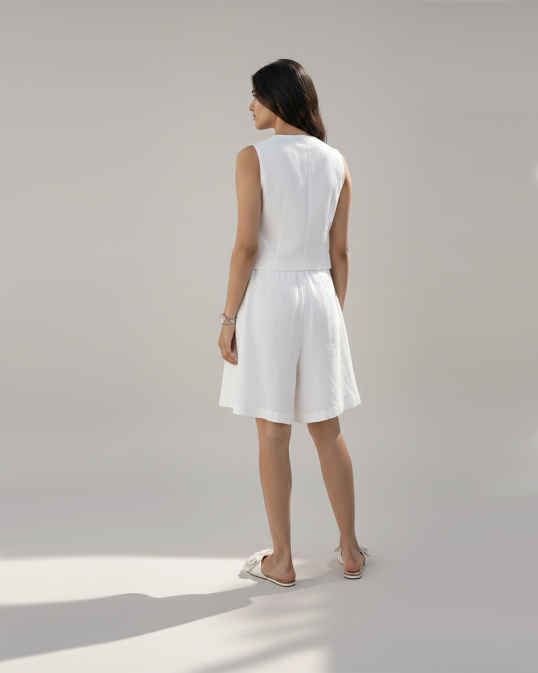 Tailored Hemp Vest – Power Muse - White