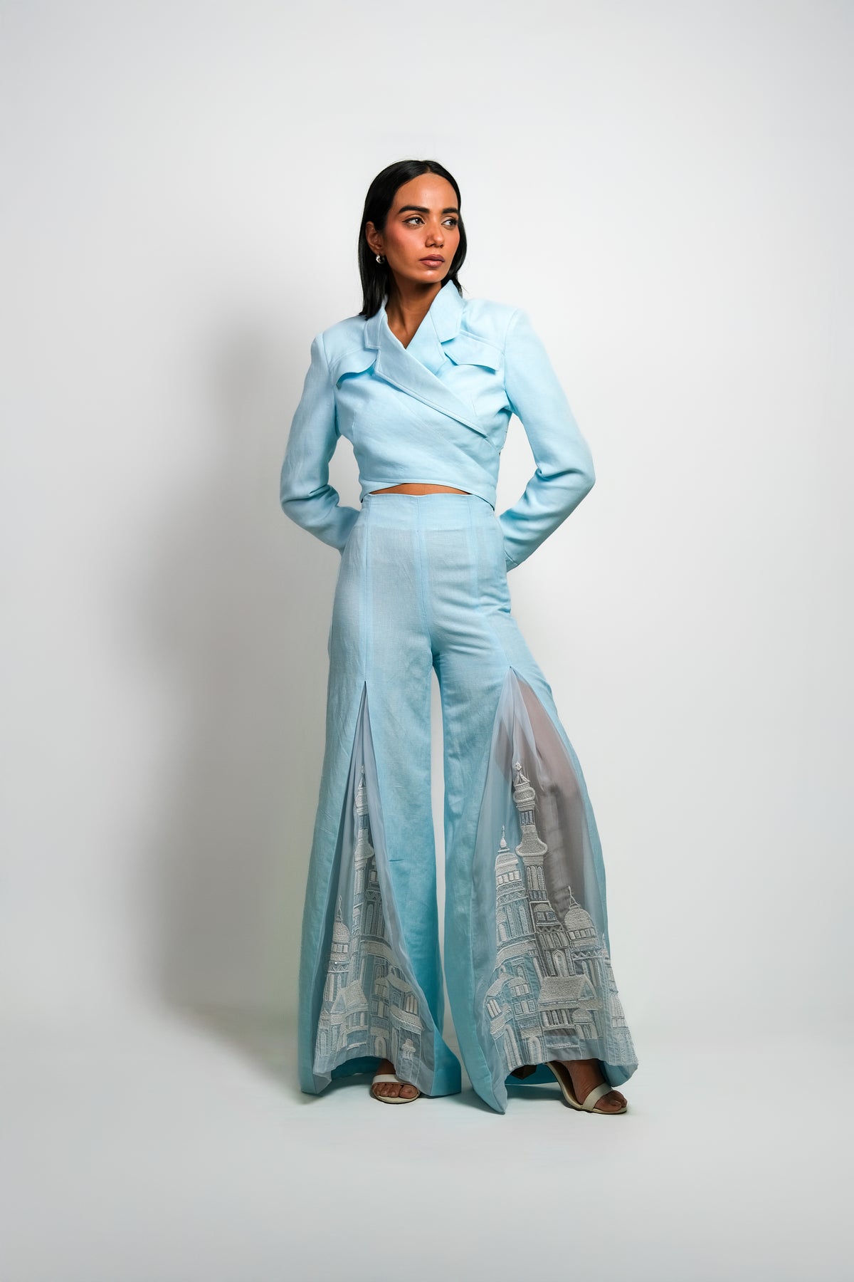 Criss Cross Wrap Blazer – Serai - Blue