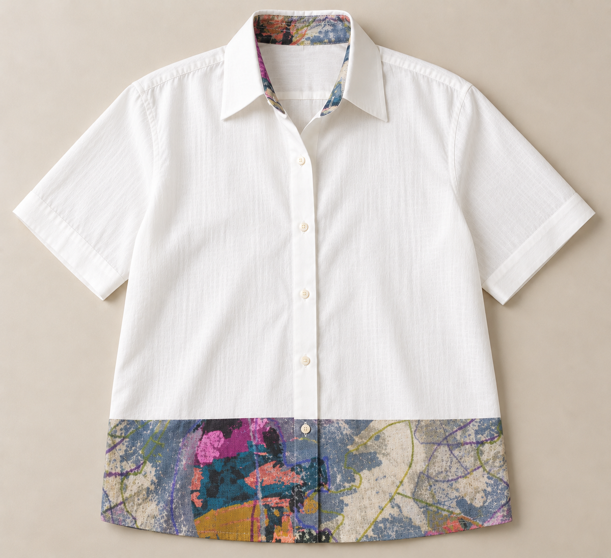 Men's Hem Patch Shirt – Warli - Abstract Print