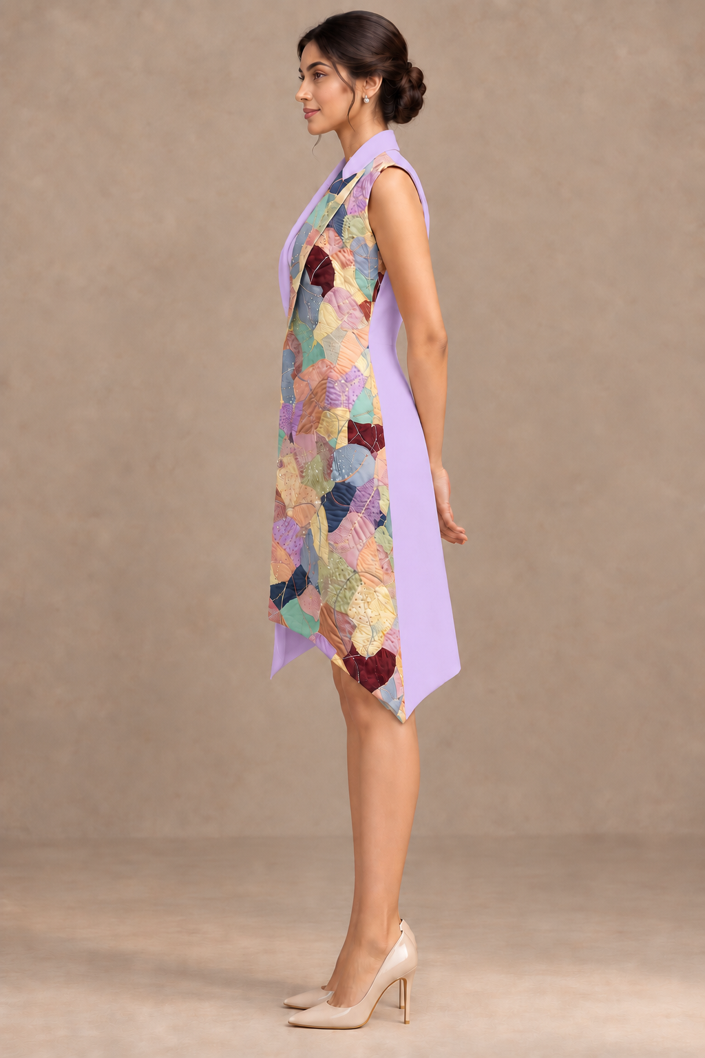 Asymmetric Wrap Blazer Dress – Artline - Lavender
