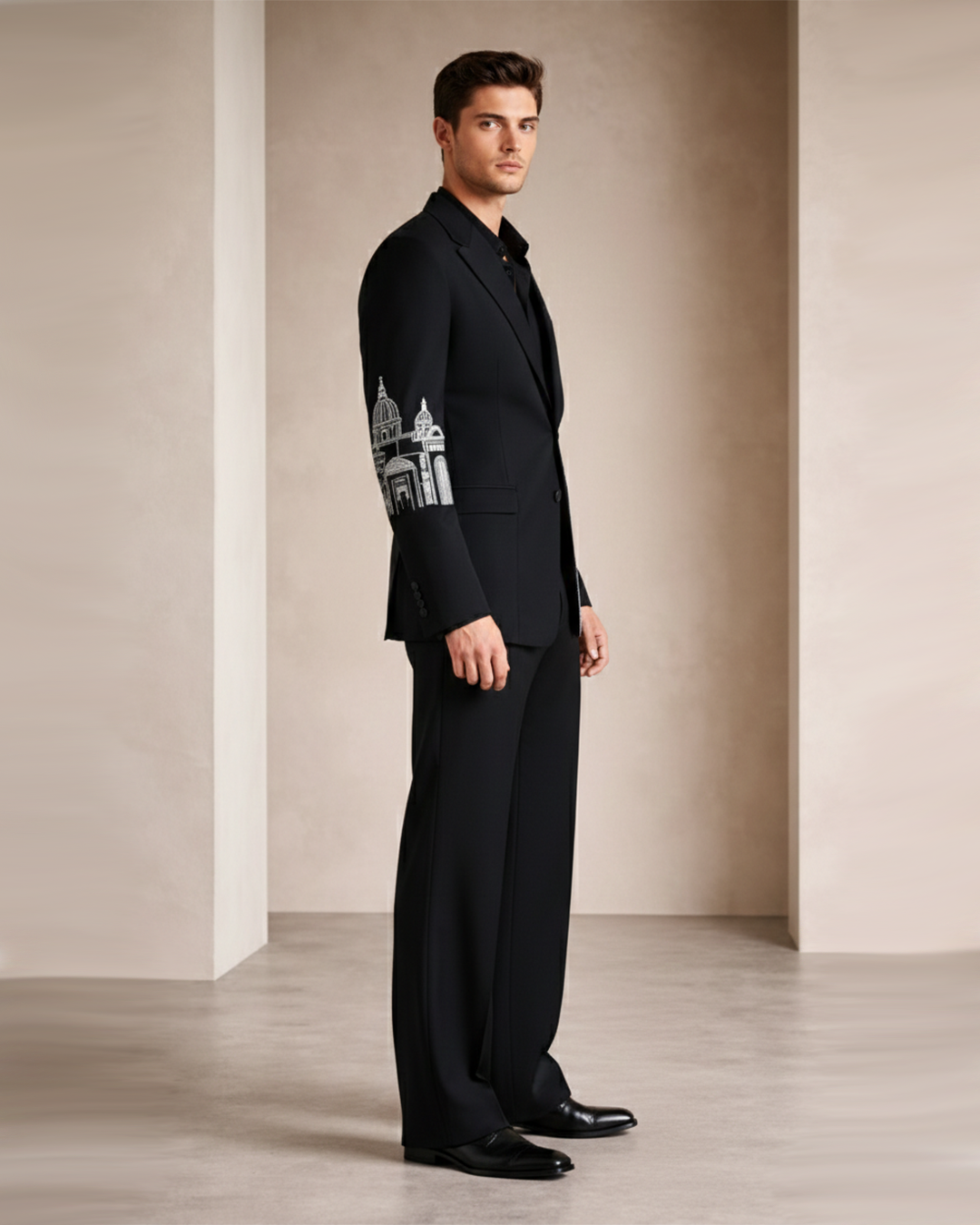 Men's Asymmetric Overlap Blazer – Imperium - Black
