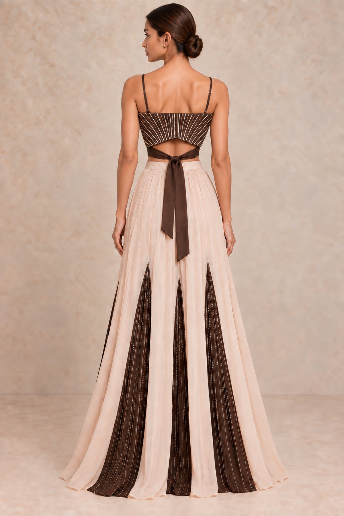 Cord Short Cape Set - Espresso & Cream