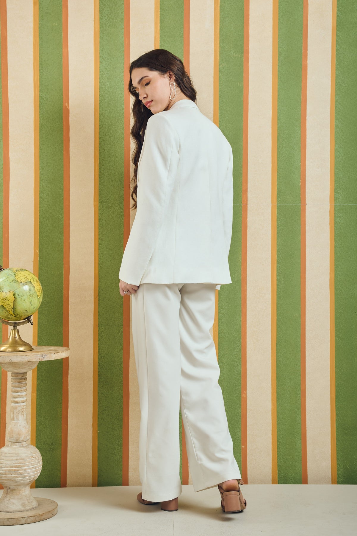 Men's Embroidered Longline Blazer – Axis - White