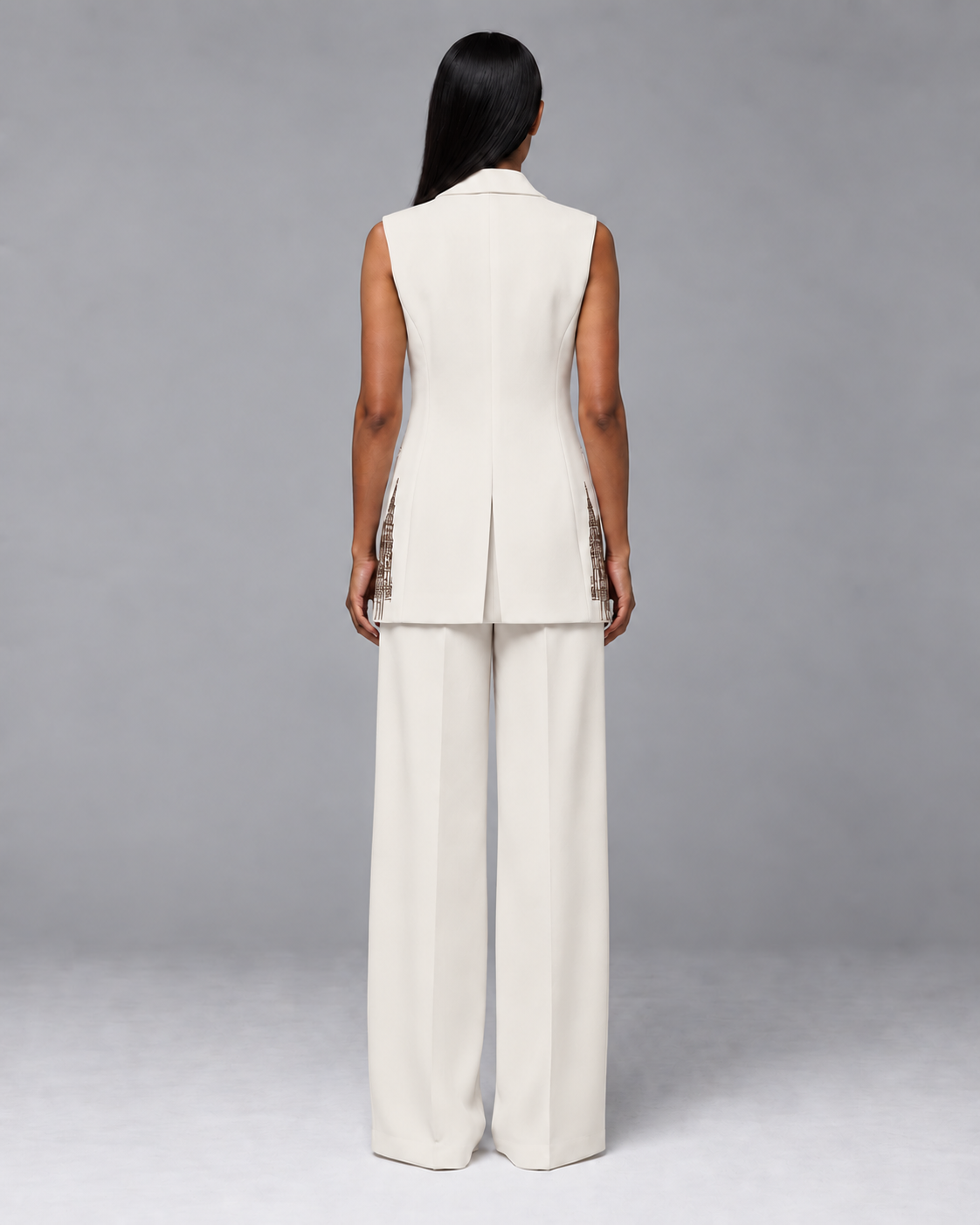 Sleeveless Tailored Blazer – Regal - White