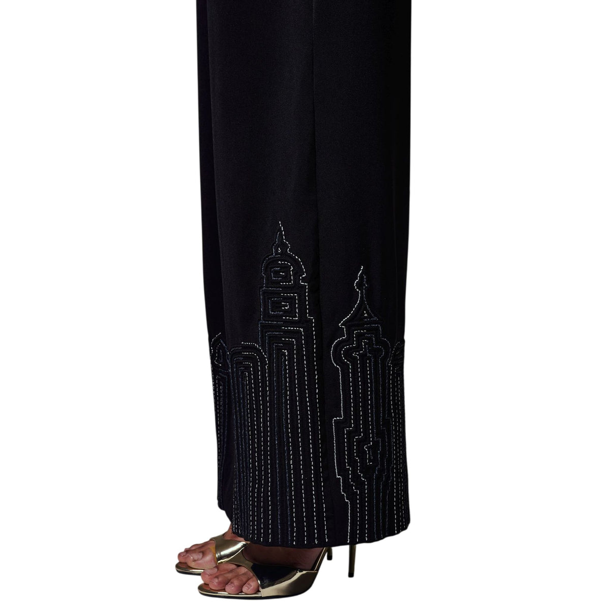 One-Shoulder Draped Jumpsuit – Strata - Black