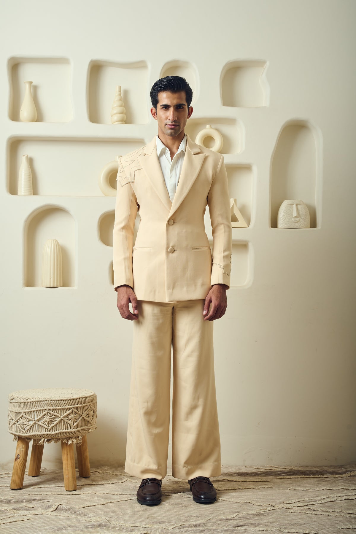 Lumen Men’s Blazer – Bloom - Nude