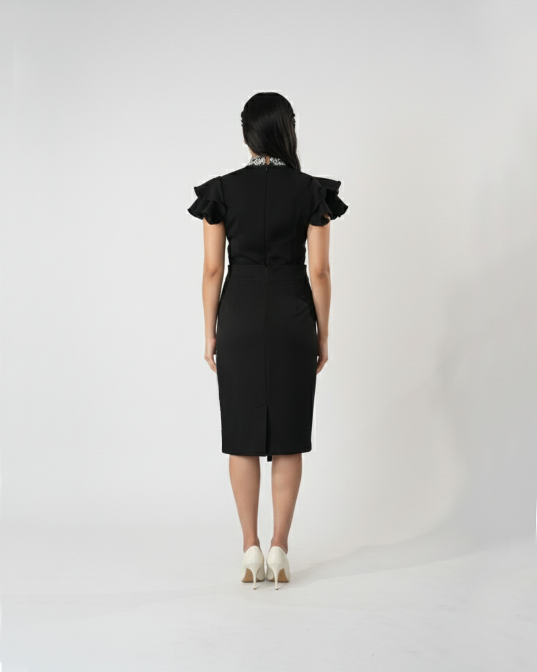 Asymmetric Embroidered Hem Skirt – Imperial - Black