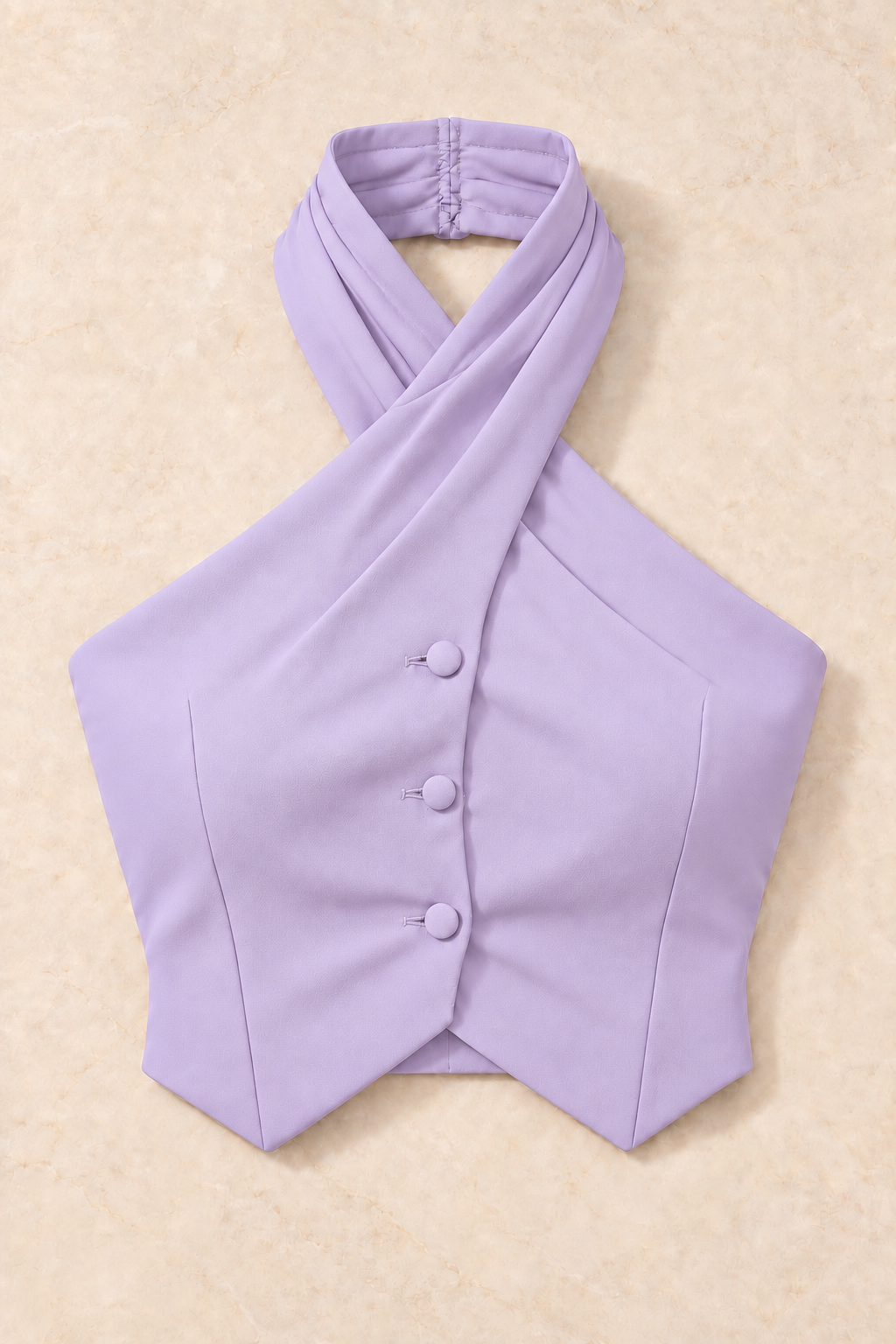 Draped Halter Neck Vest – Regal - Lavender