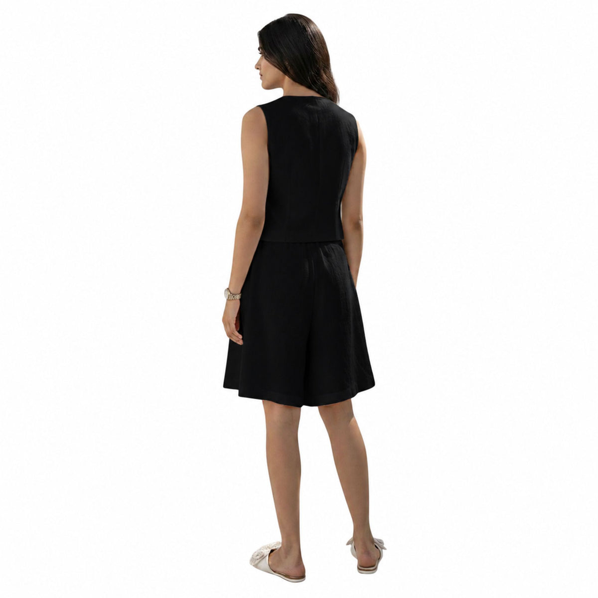 Tailored Hemp Vest – Power Muse - Black